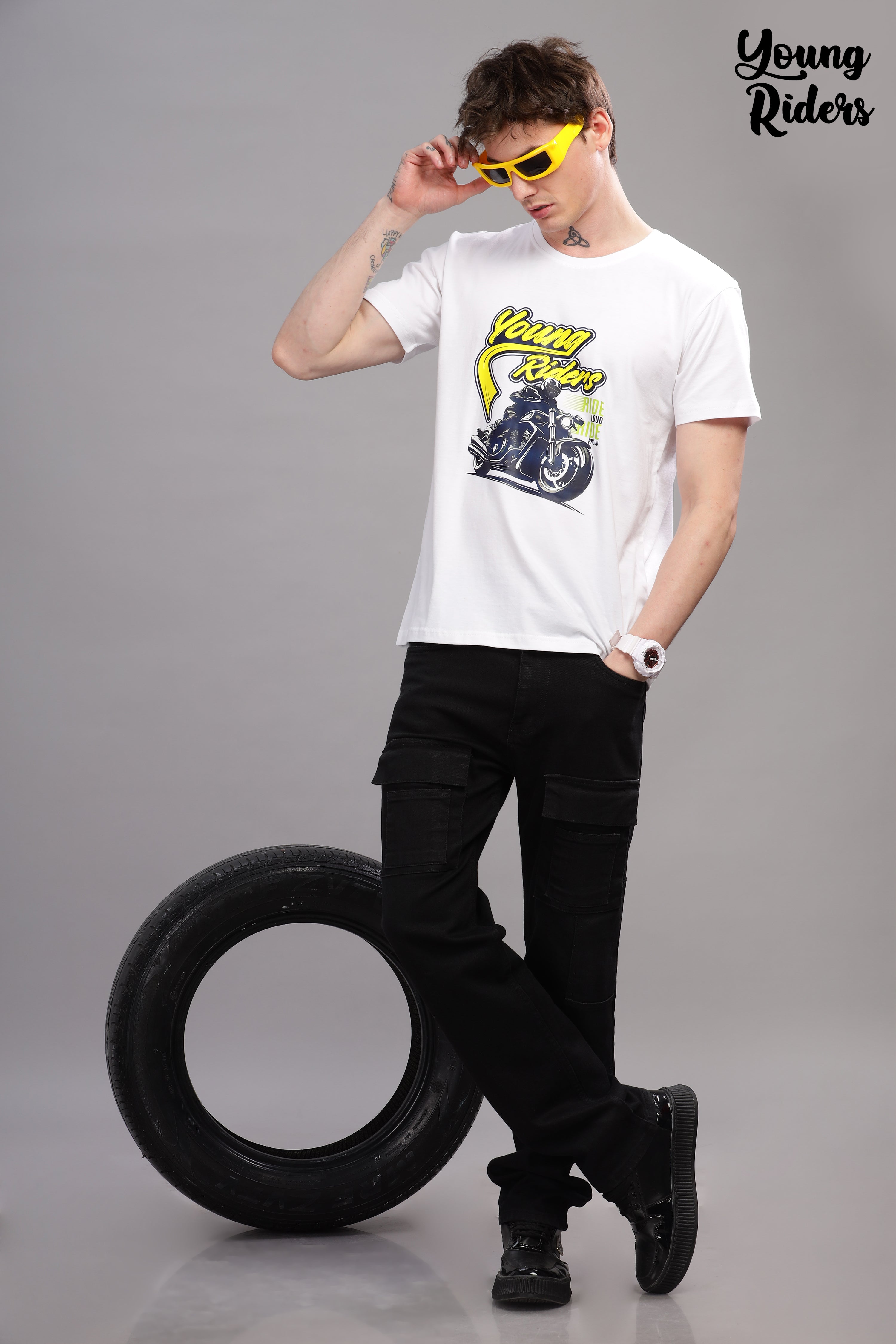 White - Youngrider Printed T-shirt