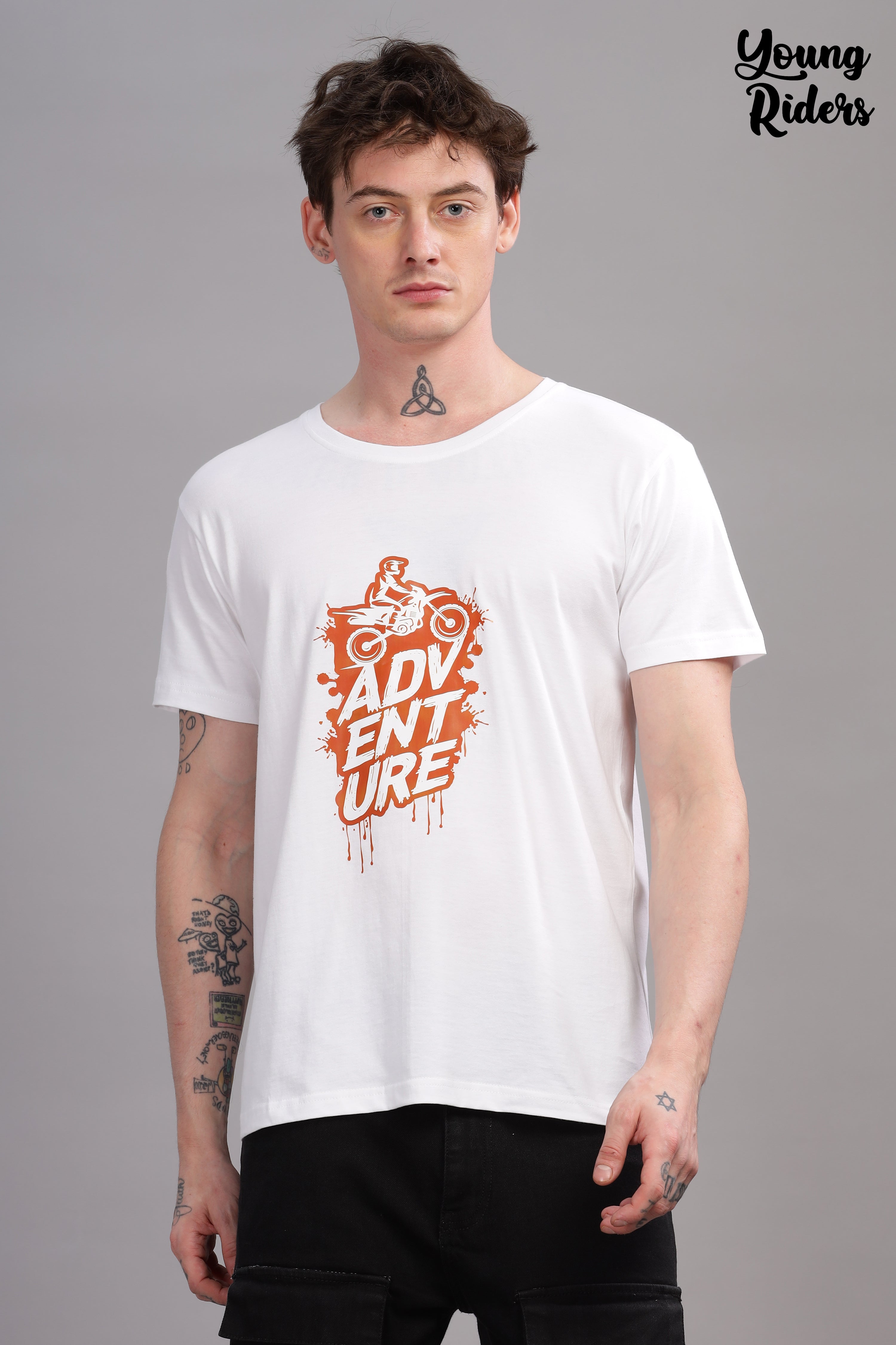 White - Bike Adventure Printed T-shirt
