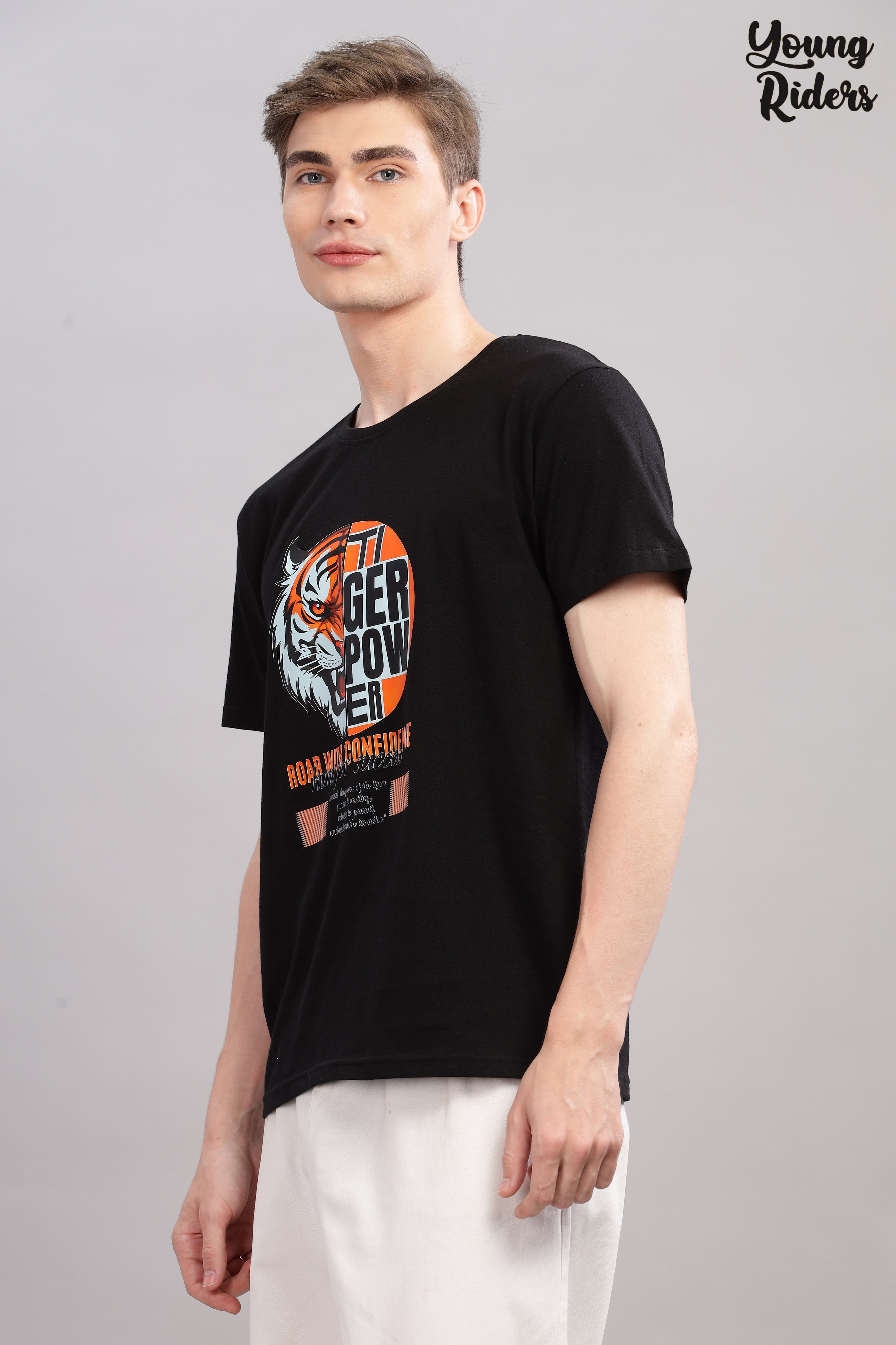 Black - Tiger Power Printed T-shirt