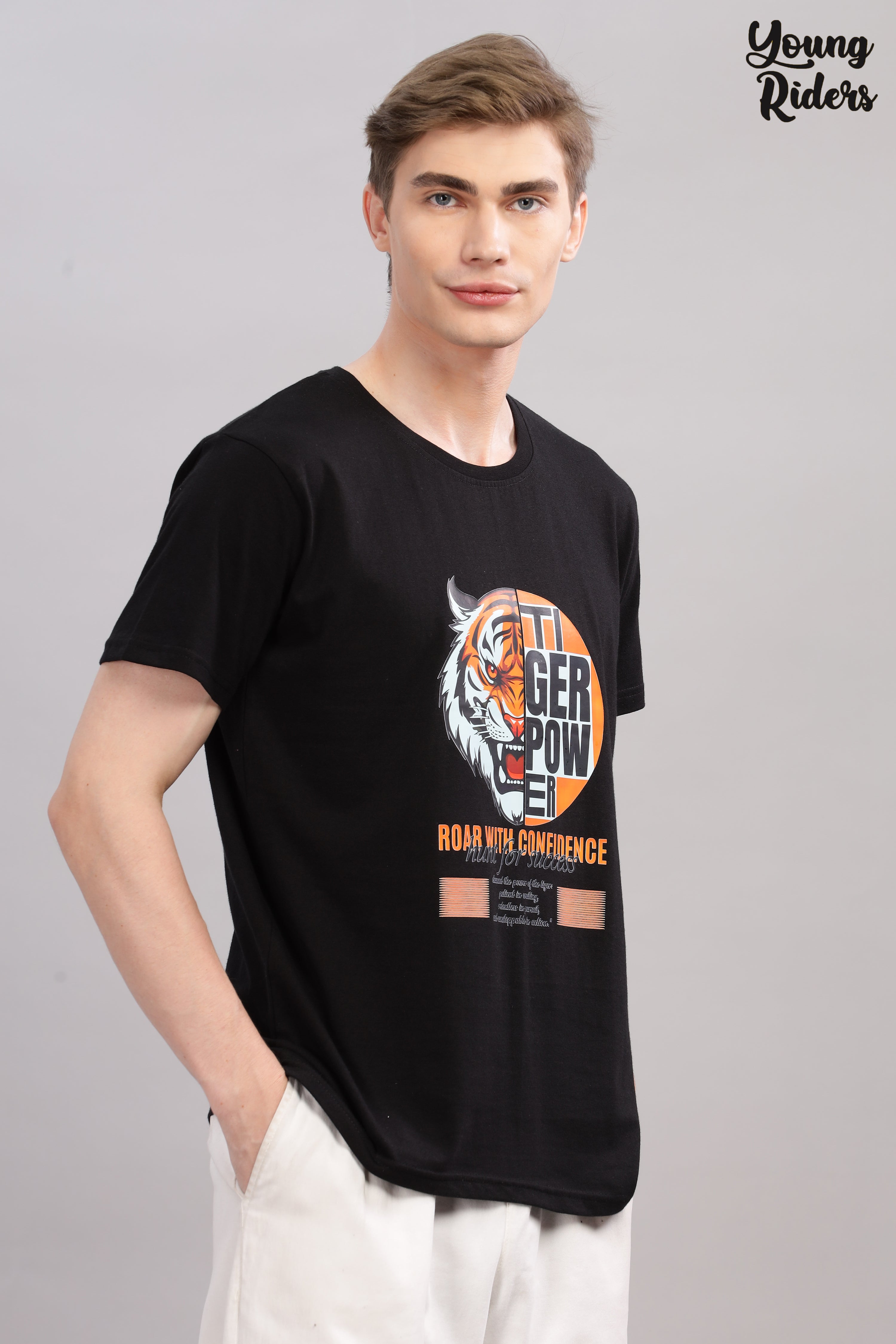 Black - Tiger Power Printed T-shirt