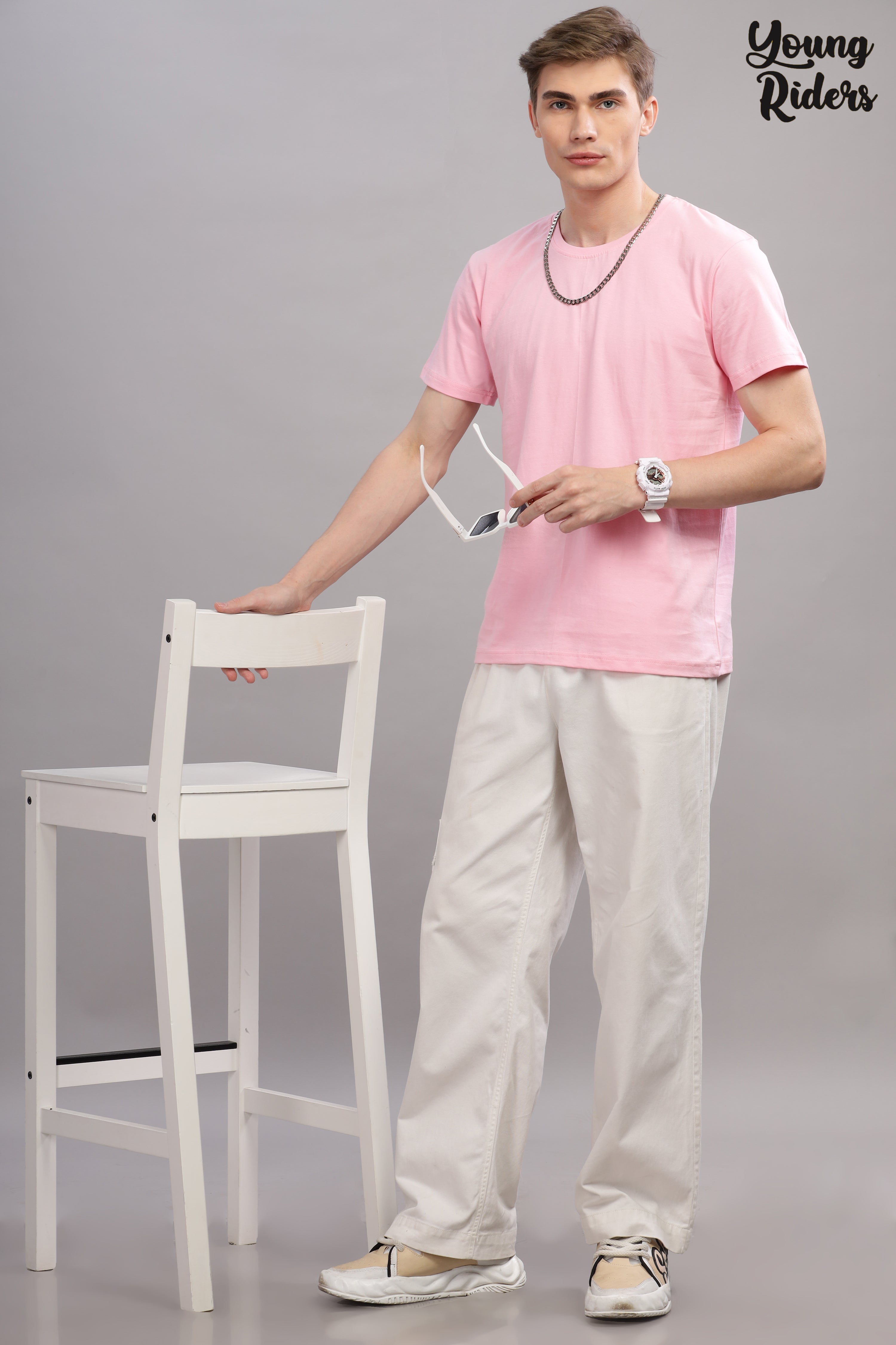 Pink Plain Regular T-Shirt