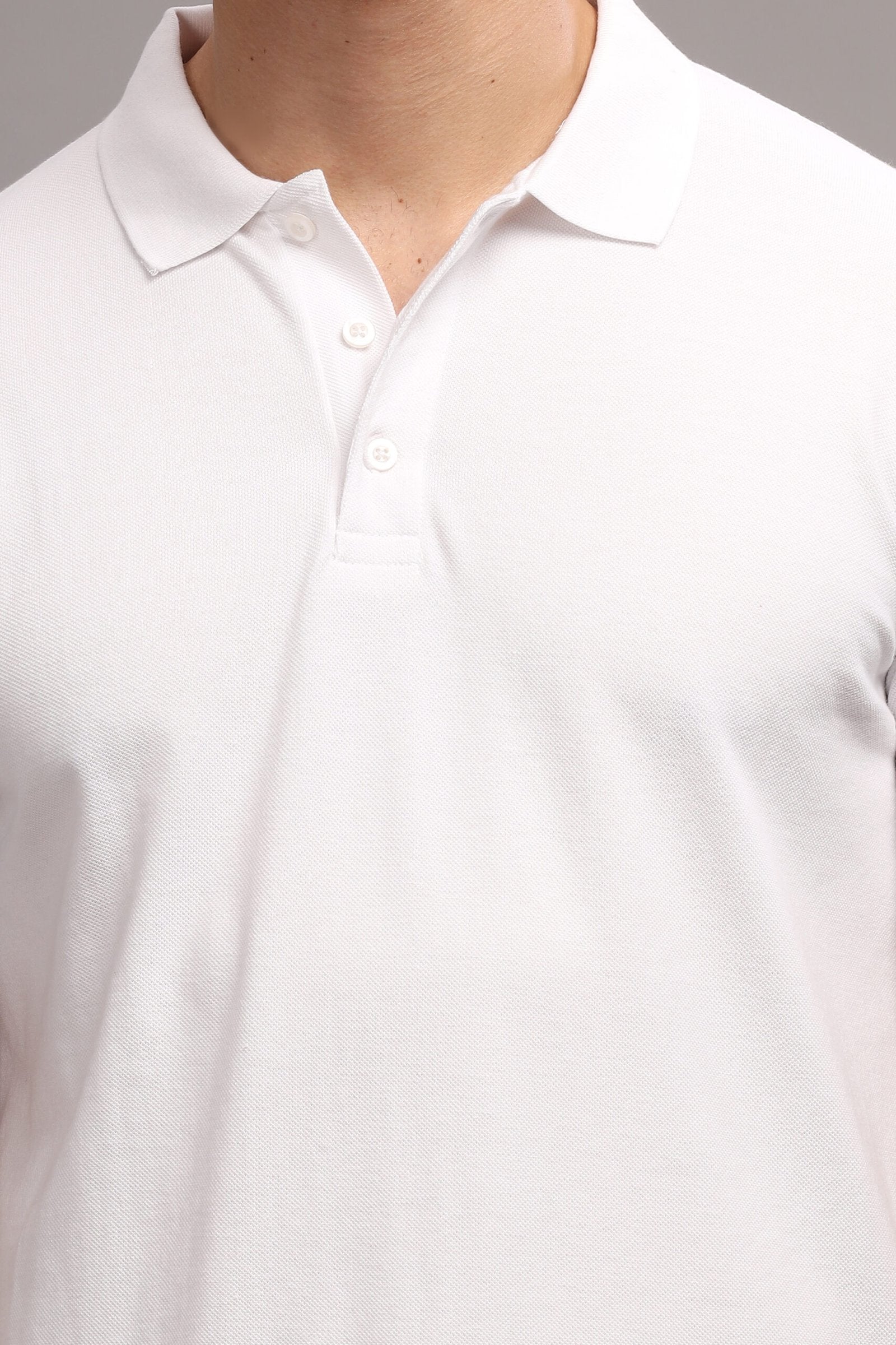 White Sporty Polo T-Shirt