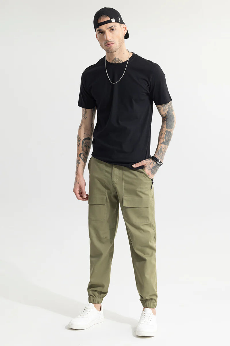 Black Plain Regular T-Shirt-1