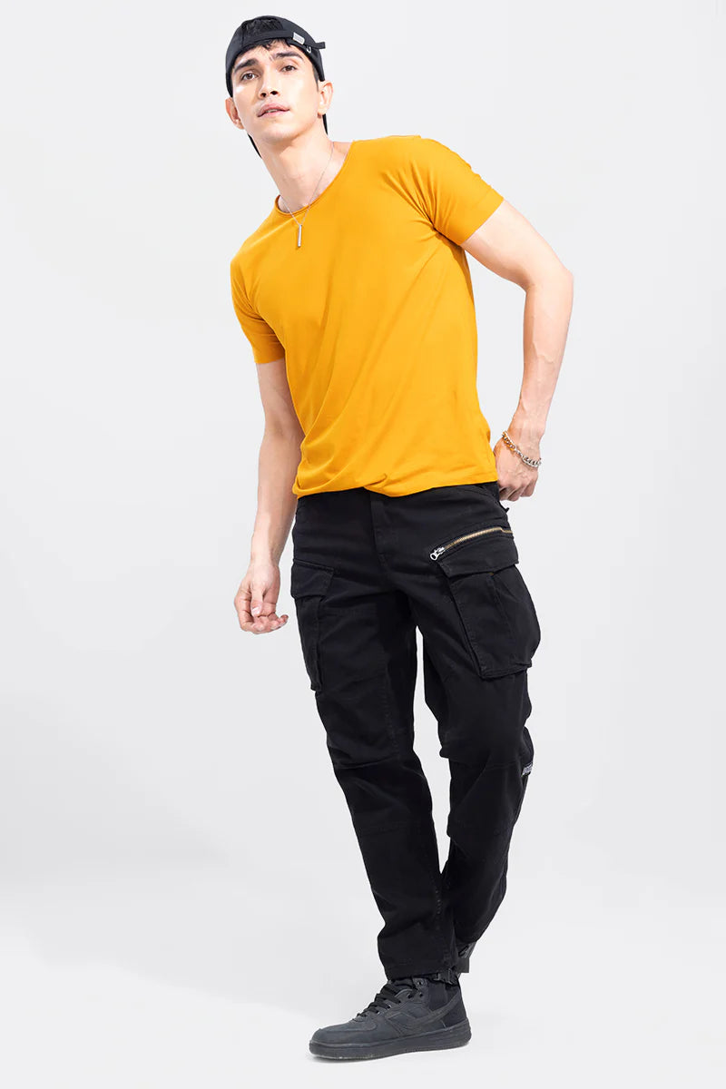 Dark Yellow Plain T-Shirts