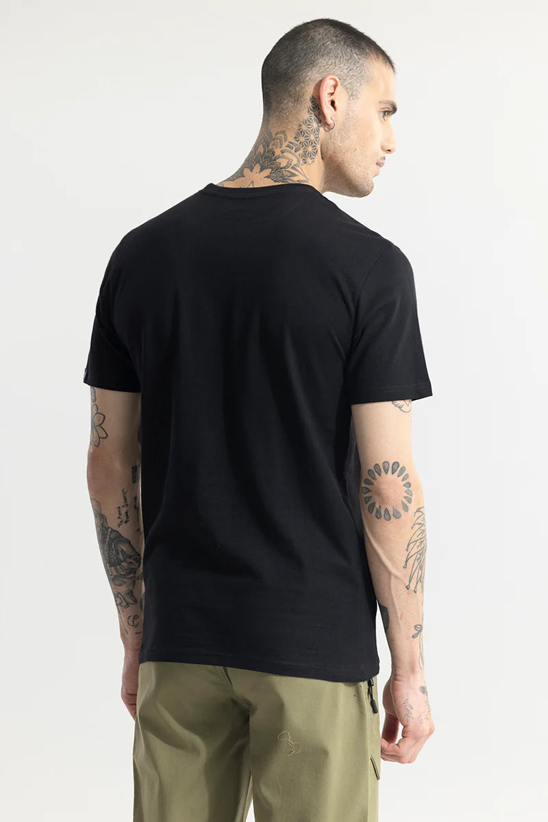 Black Plain Regular T-Shirt-1