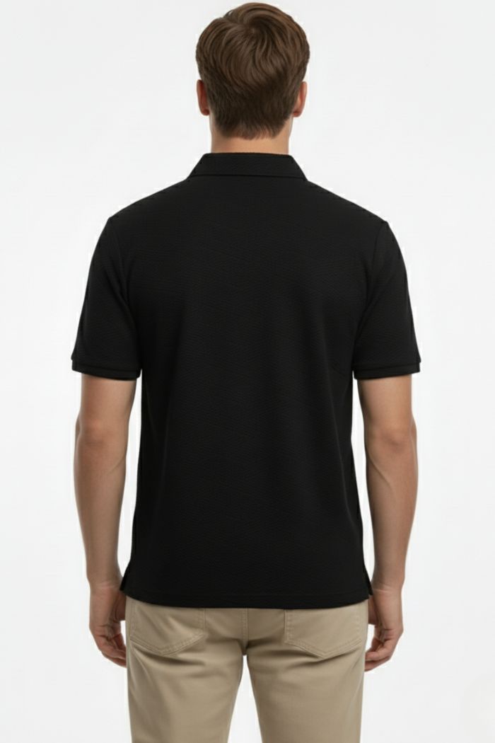 Black Zipper Polo T-shirt