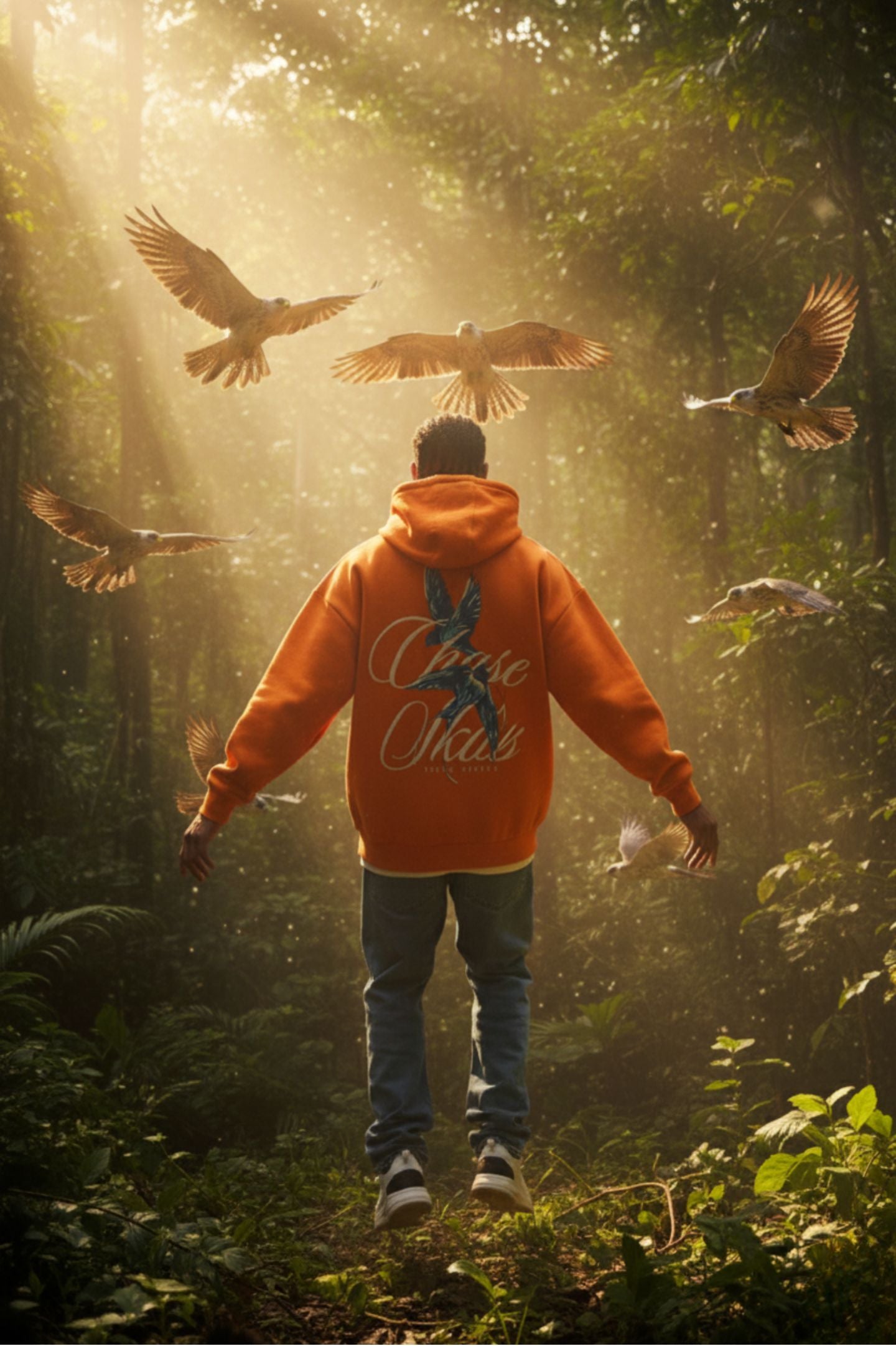 Chase Skies Hoodie for Men - Orange