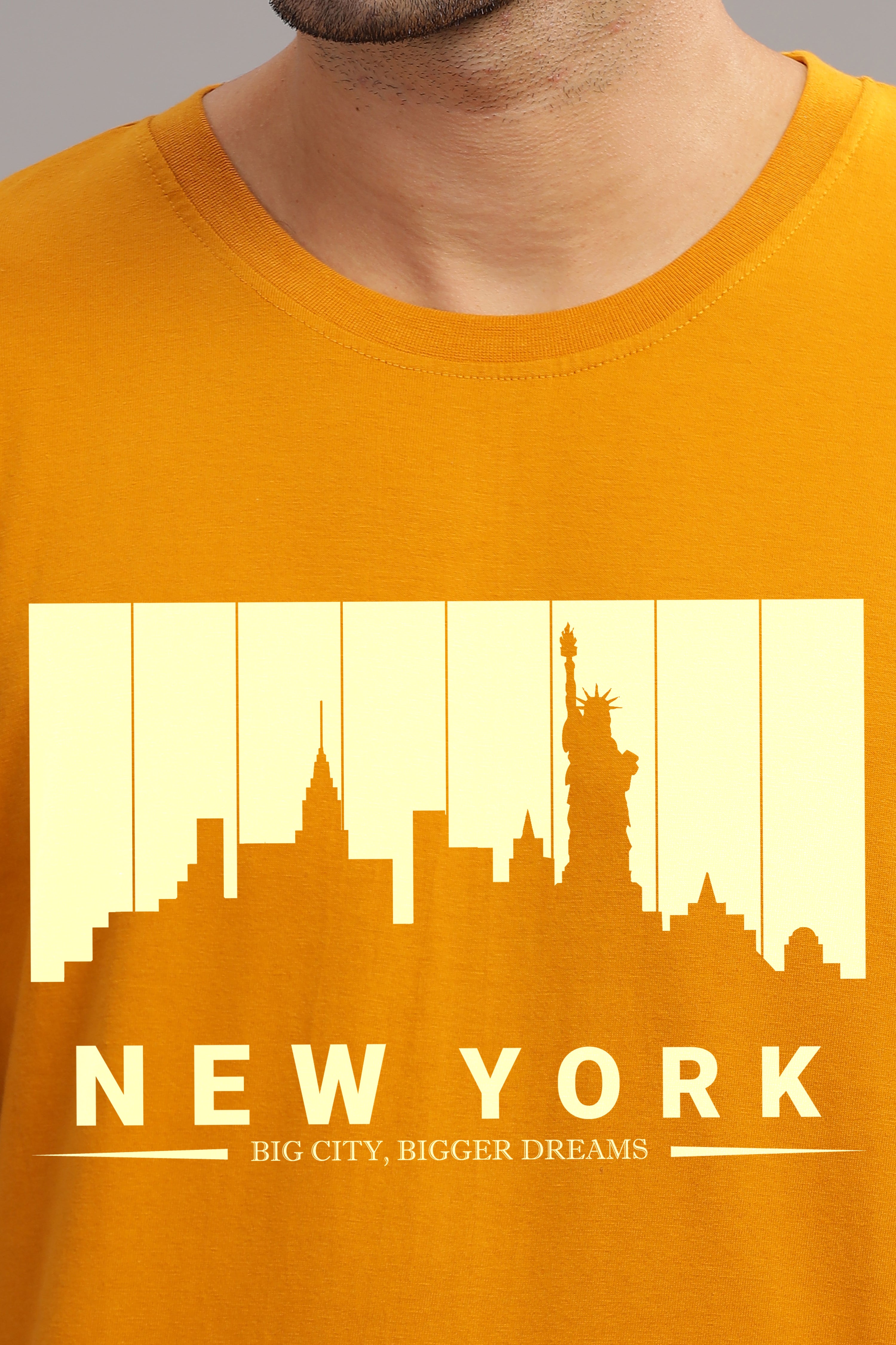 New-York Printed t-Shirt-Gold