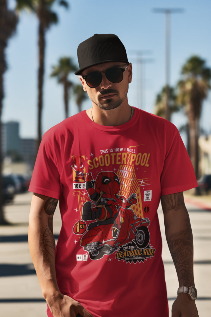 Deadpool Scooter Regular Printed T-shirt