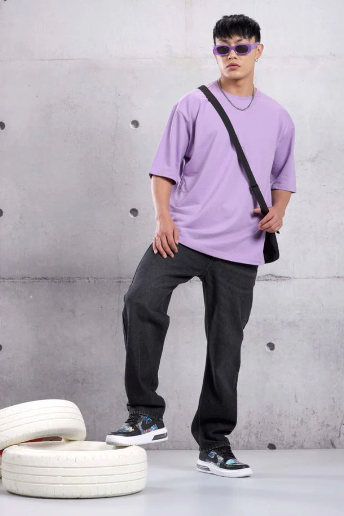 French Lilac Oversize T-Shirt-1