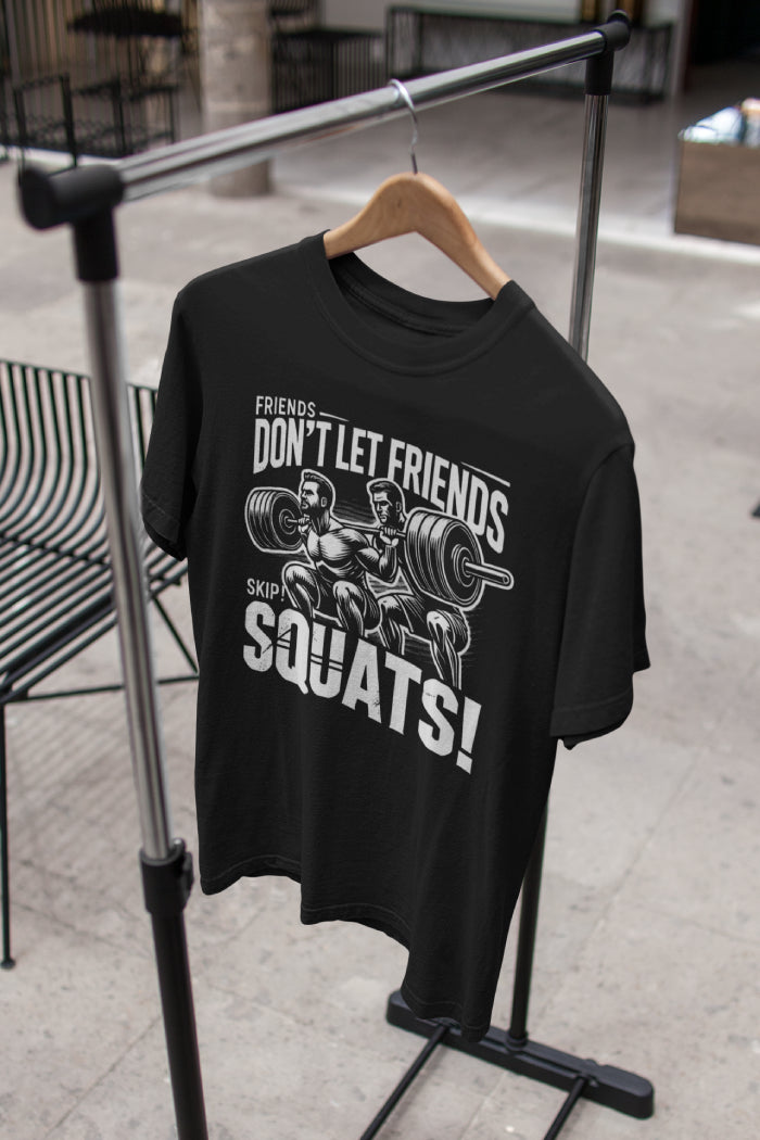 Friends Don’t Skip Squats - Regular Printed T-Shirt