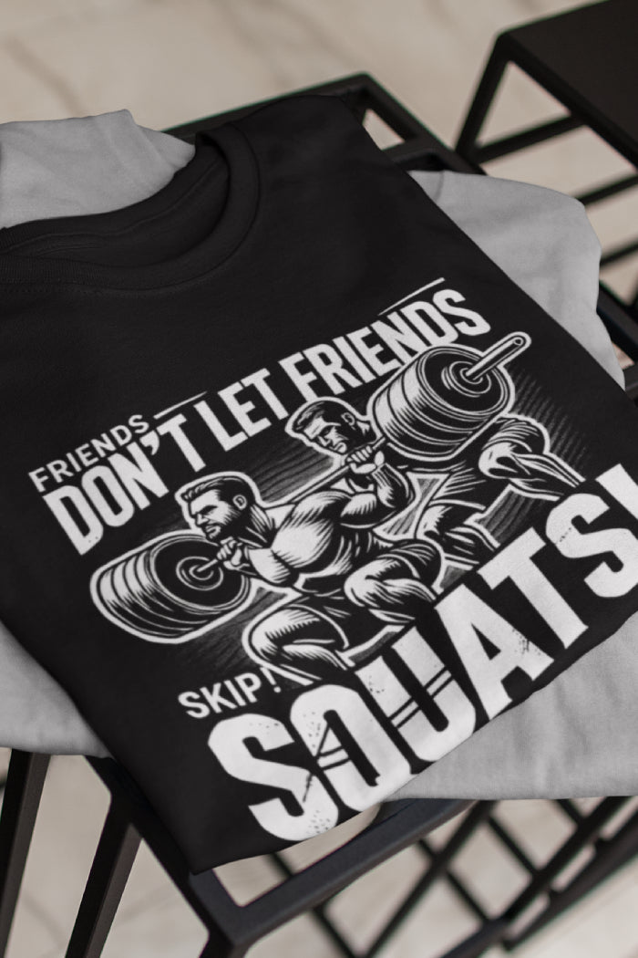 Friends Don’t Skip Squats - Regular Printed T-Shirt
