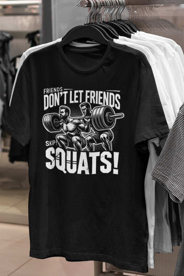 Friends Don’t Skip Squats - Regular Printed T-Shirt