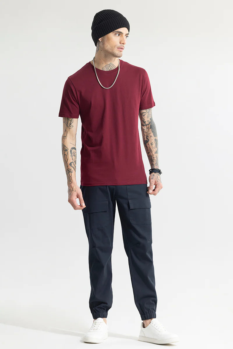 Mehroon Plain T-Shirts
