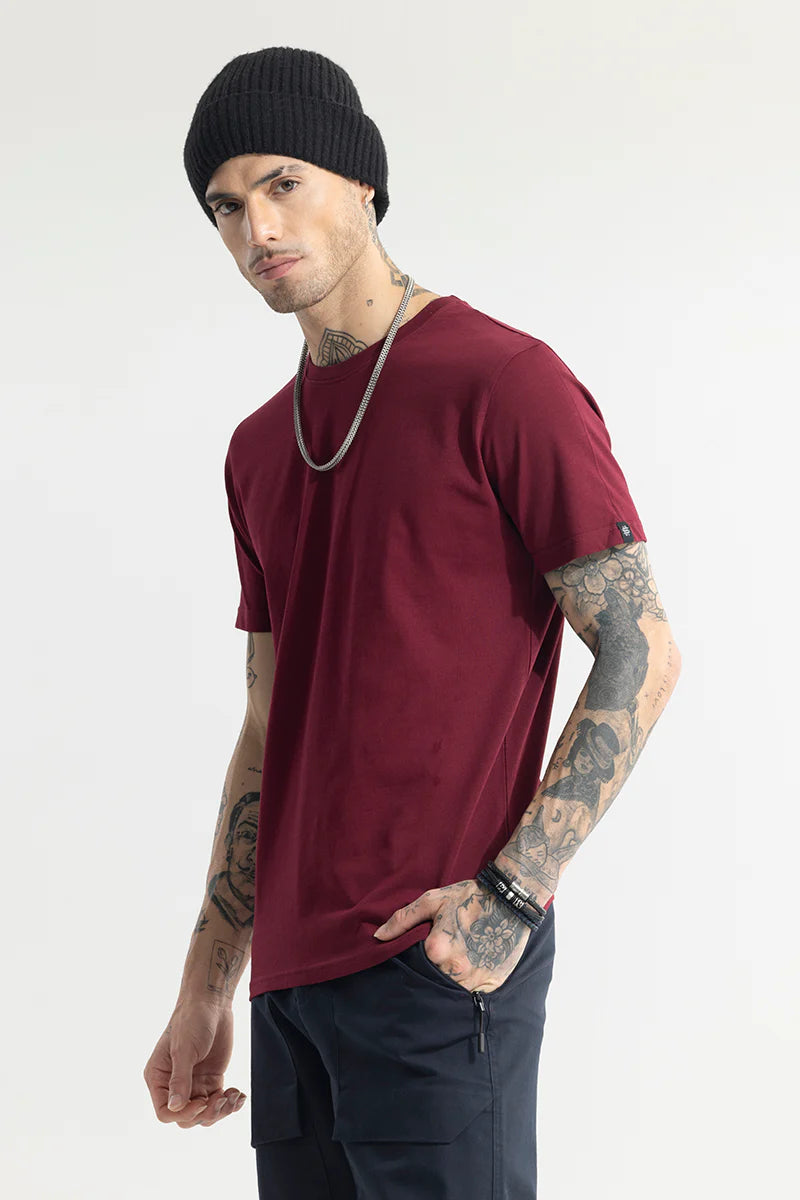 Mehroon Plain T-Shirts