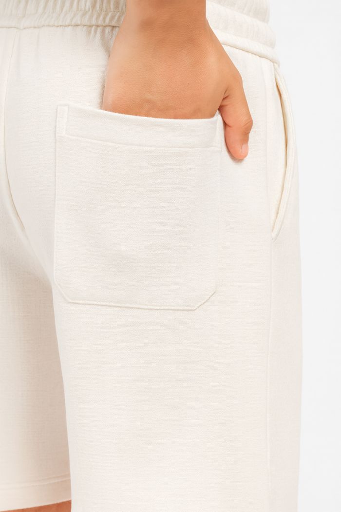 Men’s Off White Cotton Shorts