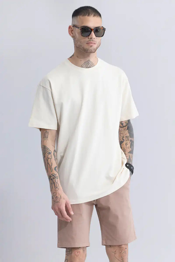 McCall Oversized Stripe Tee in Cream
