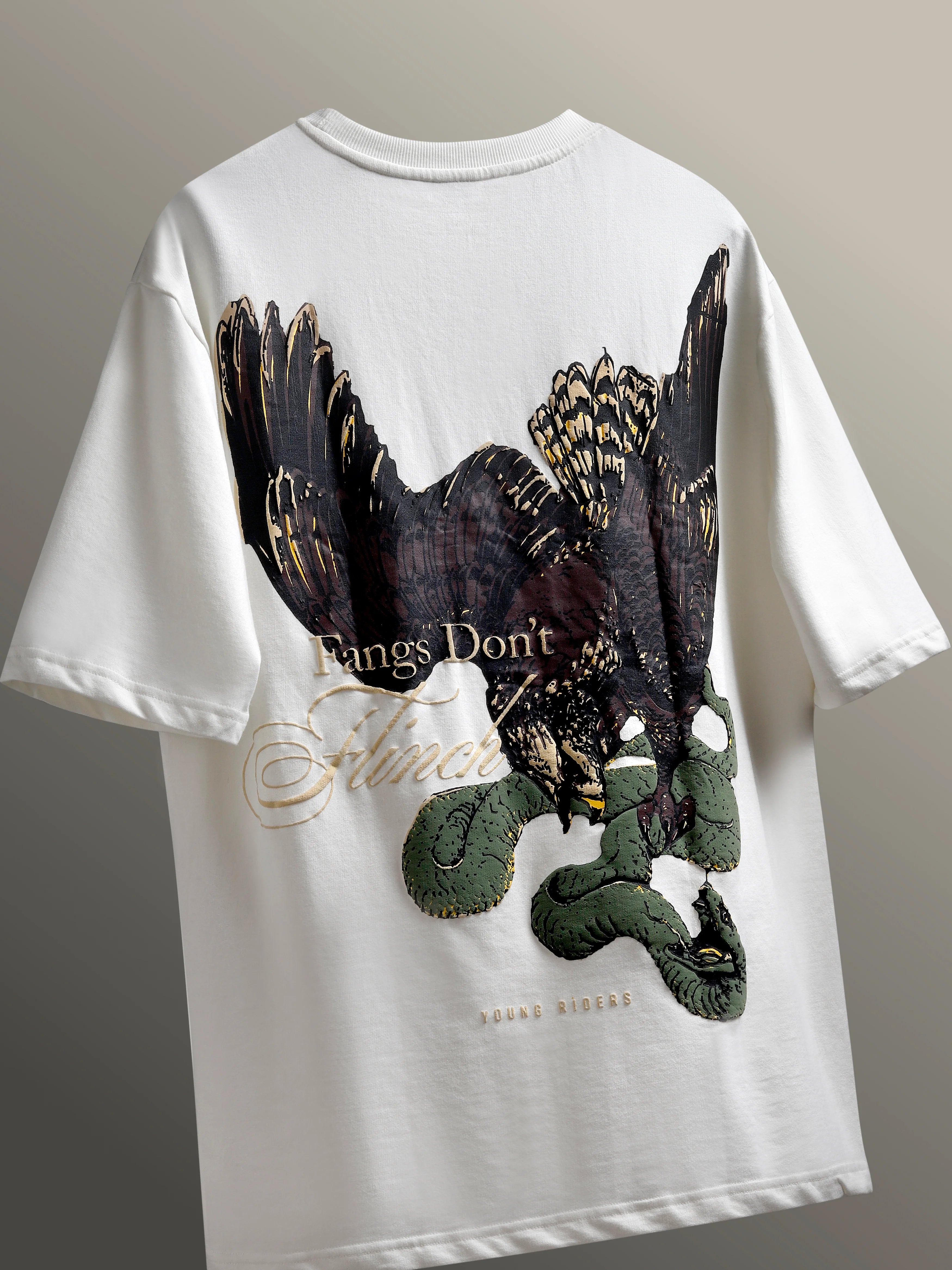 White Fangs Don’t Flinch – Oversized Unisex T Shirt