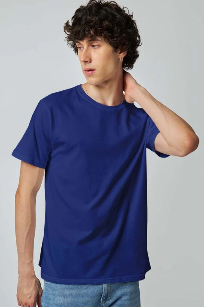 Dark Blue Plain T-Shirt