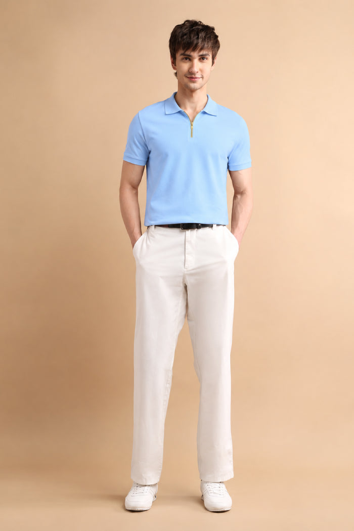 Sky Blue Zipper Polo – Matty Lycra