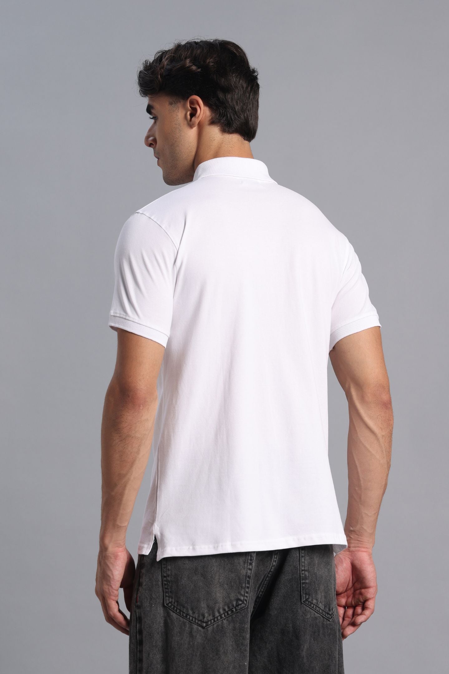 White Zipper Polo T-shirt - Matty Lycra