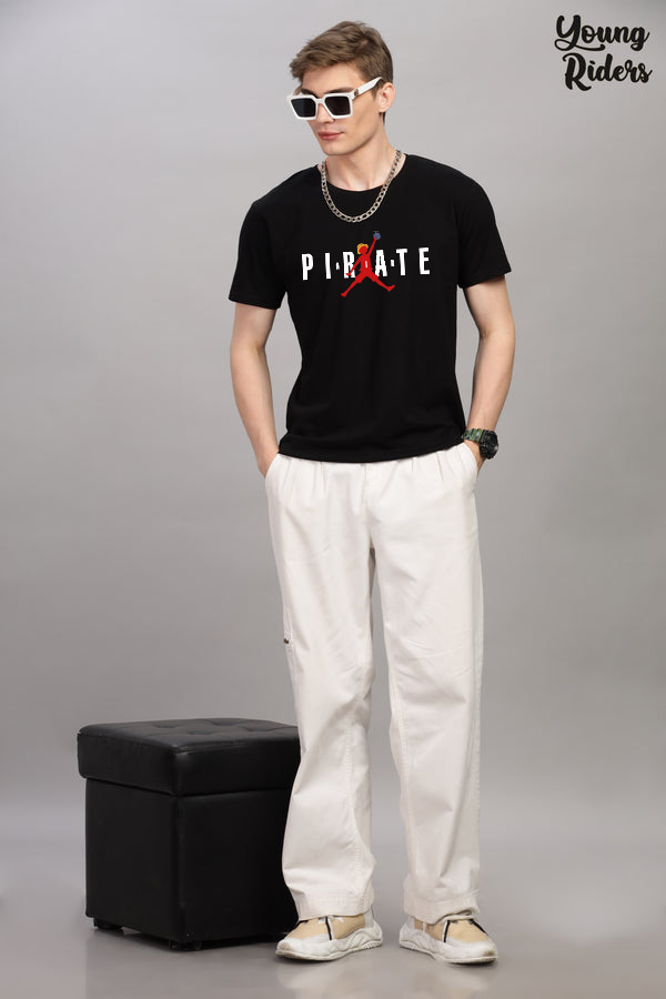 Pirate printed T-Shirt-Black