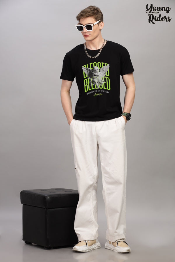 Blessed Angle printed T-Shirt-Black