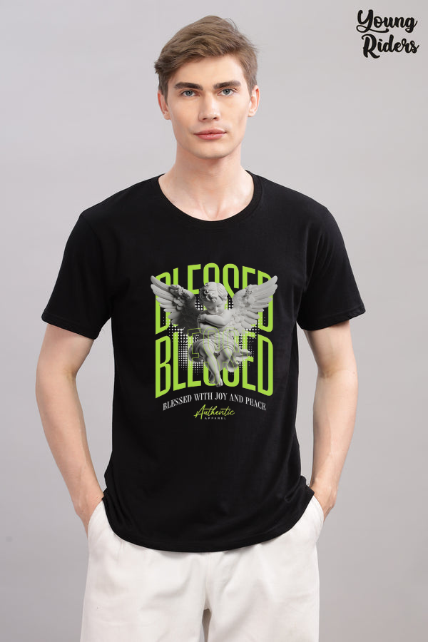 Blessed Angle printed T-Shirt-Black