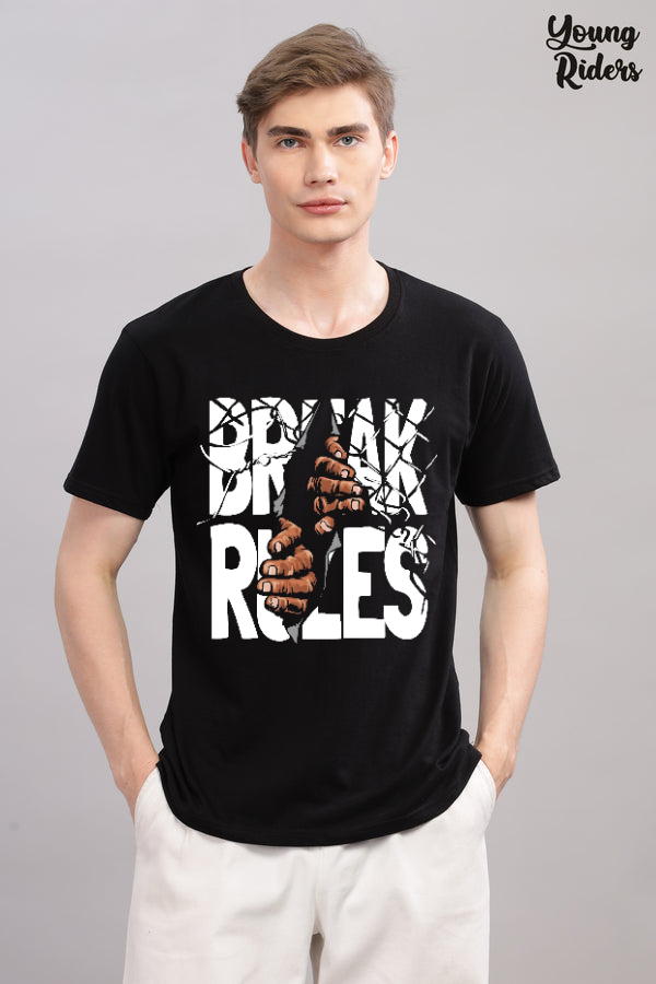 Break Rules printed T-Shirt-Black