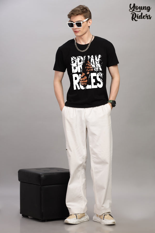 Break Rules printed T-Shirt-Black
