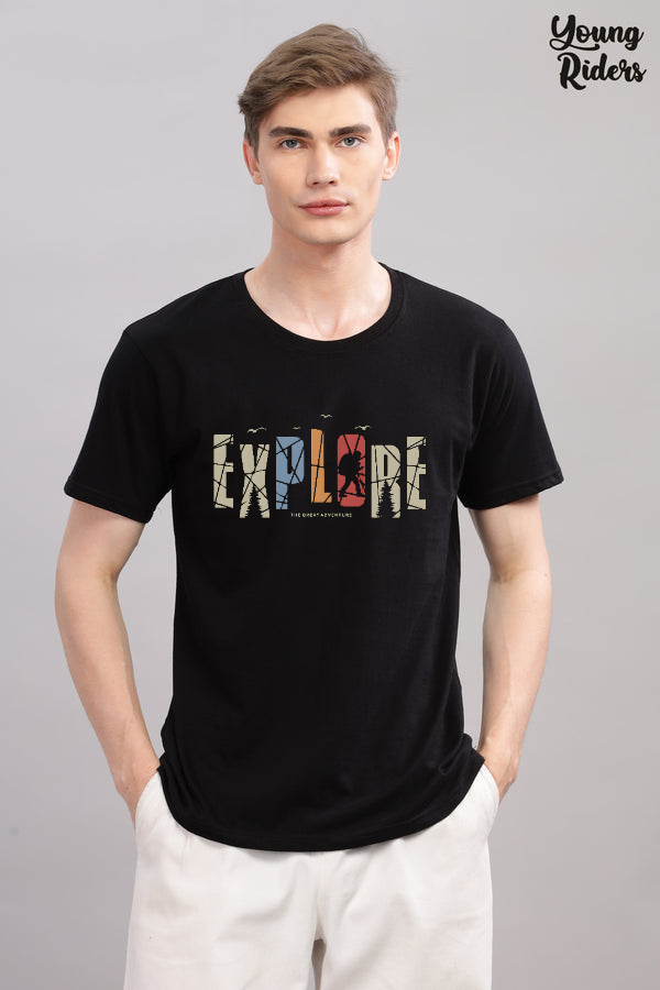 Explore printed T-Shirt-Black