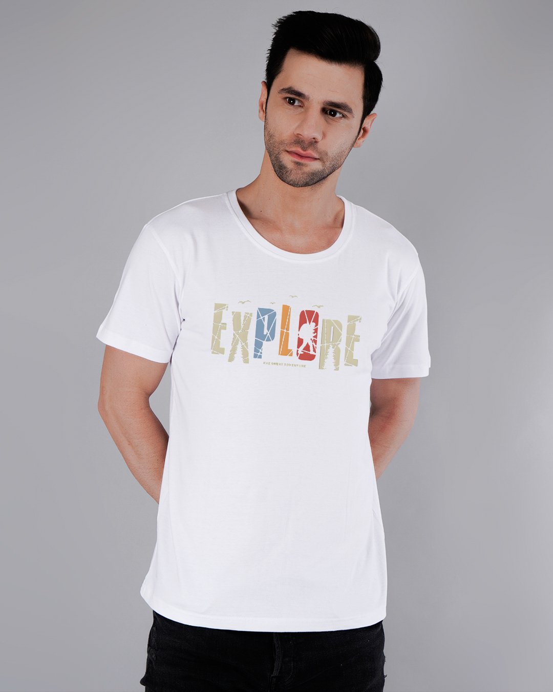 Explore printed T-Shirt-White