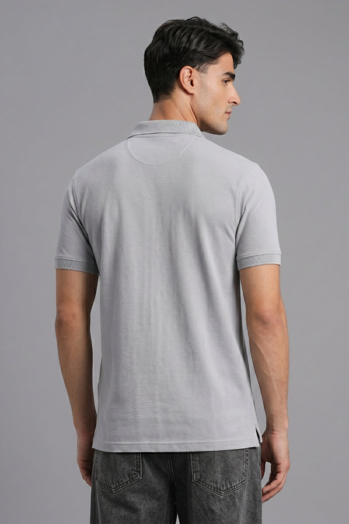 Grey Zipper Polo