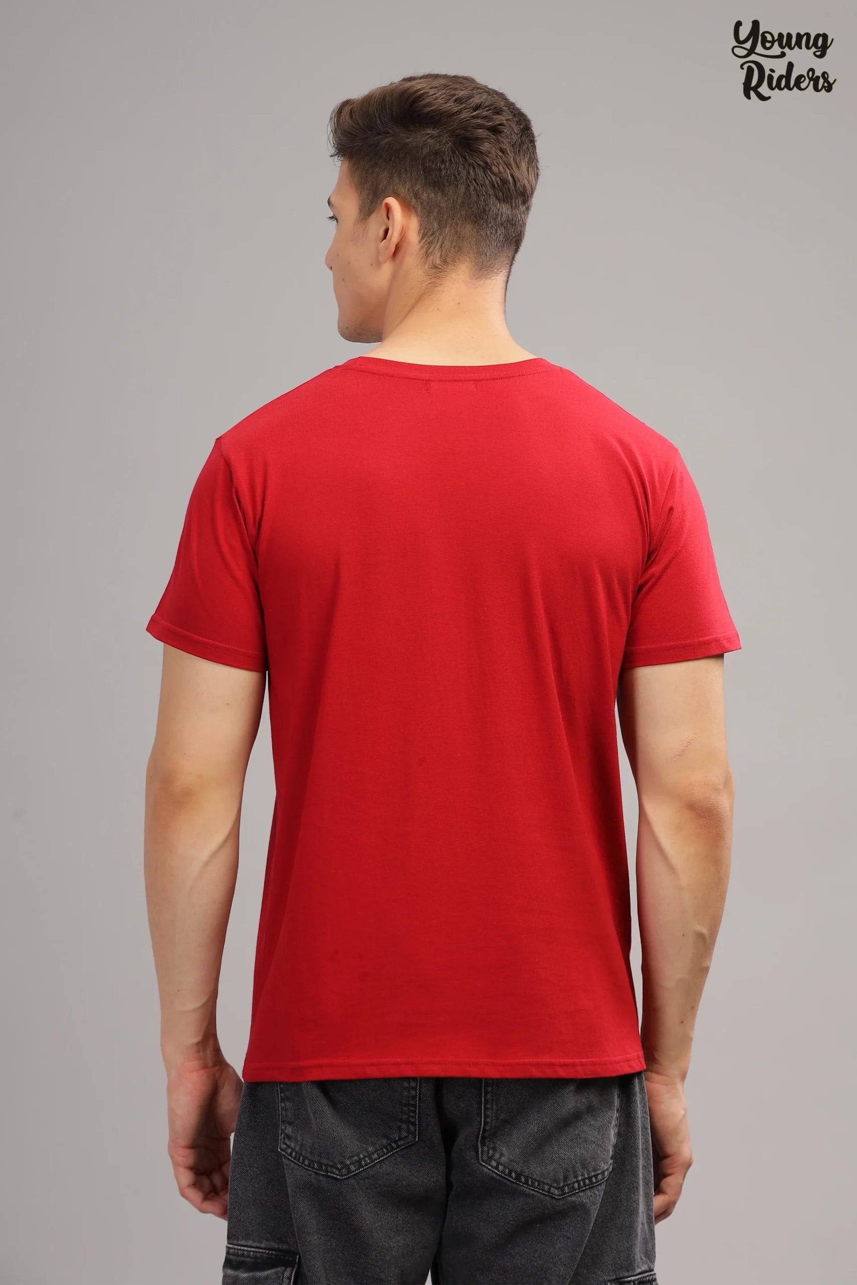 Red Plain T-Shirts-3