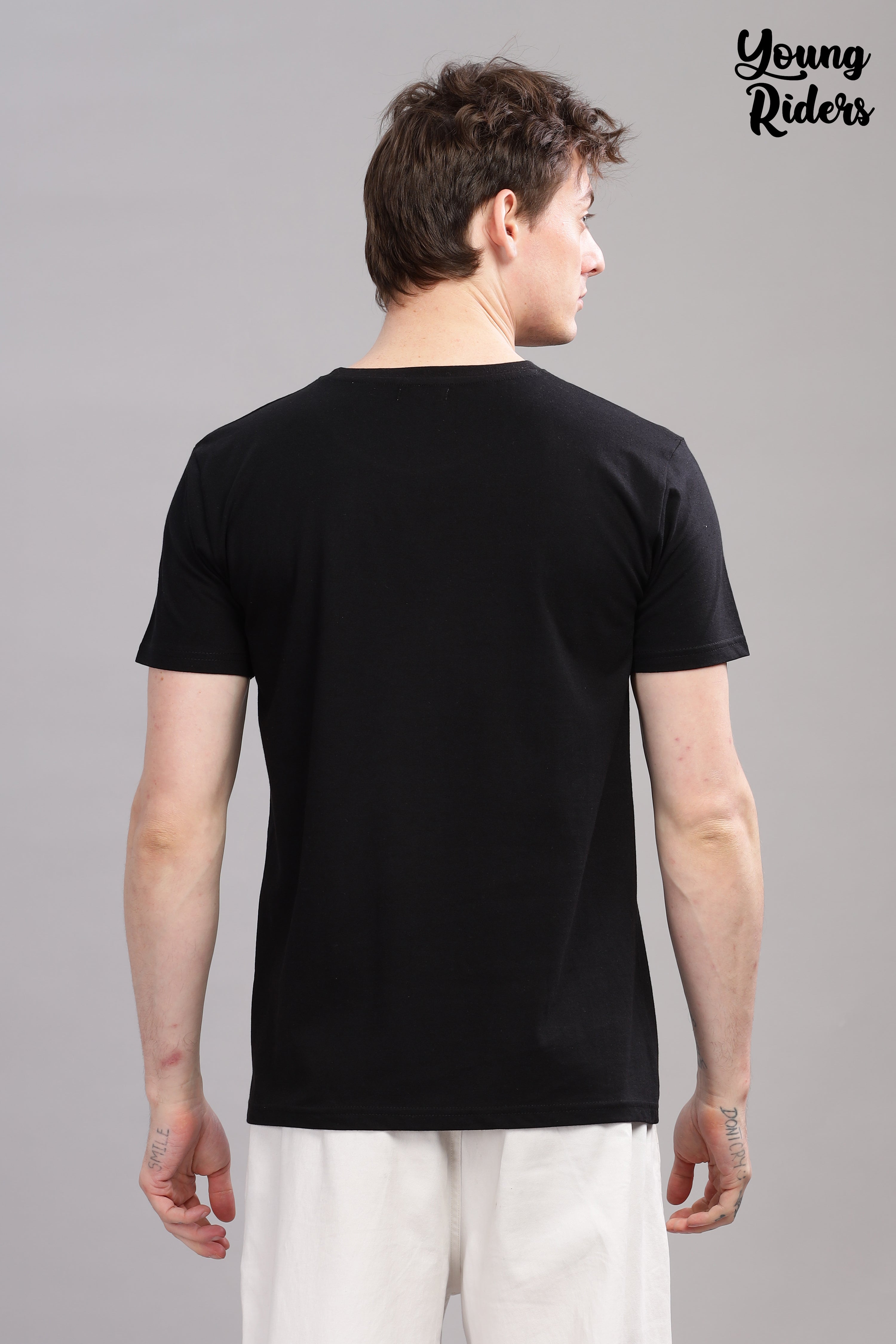 Black - Bike Rider Printed T-shirt