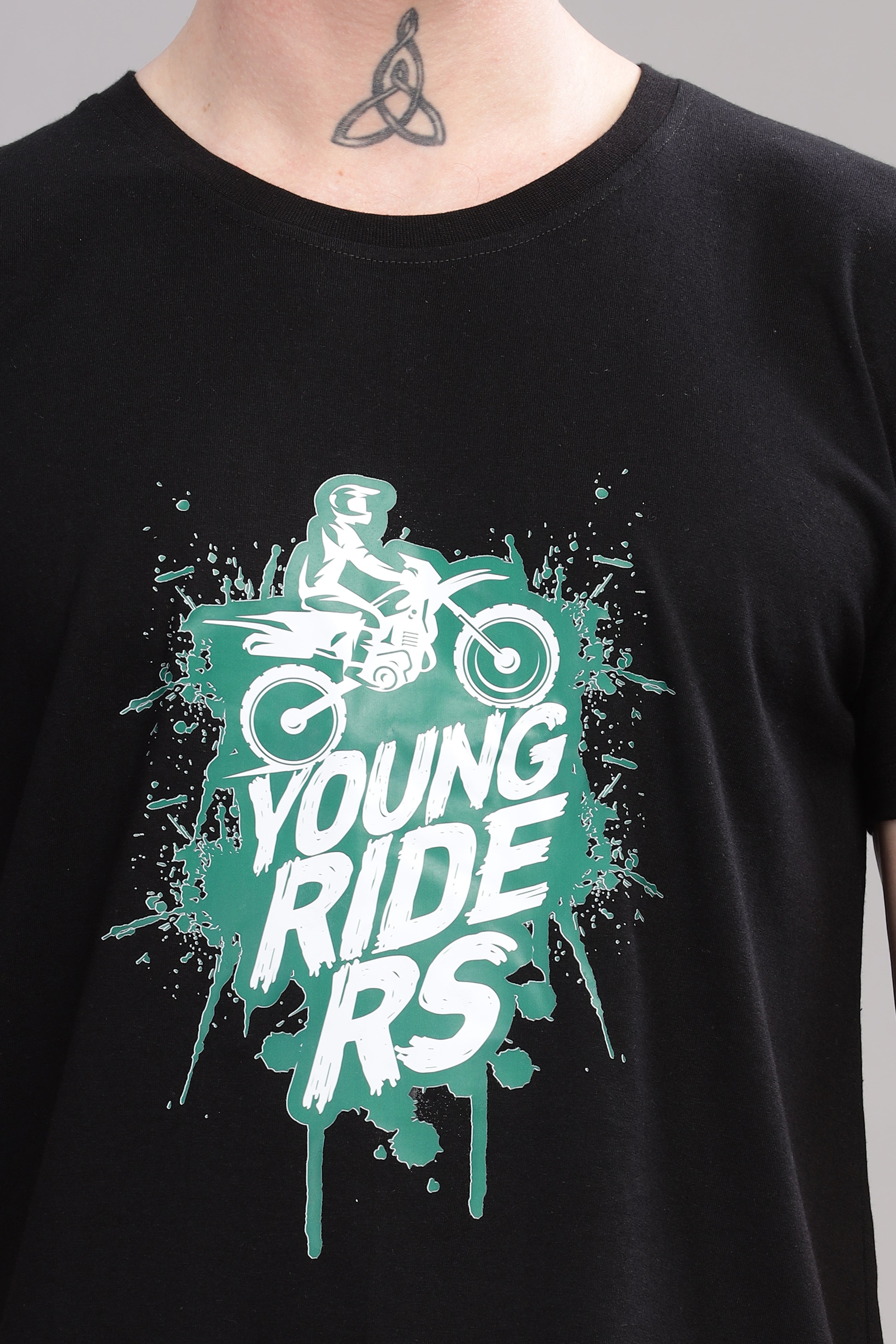 Black - Bike Rider Printed T-shirt