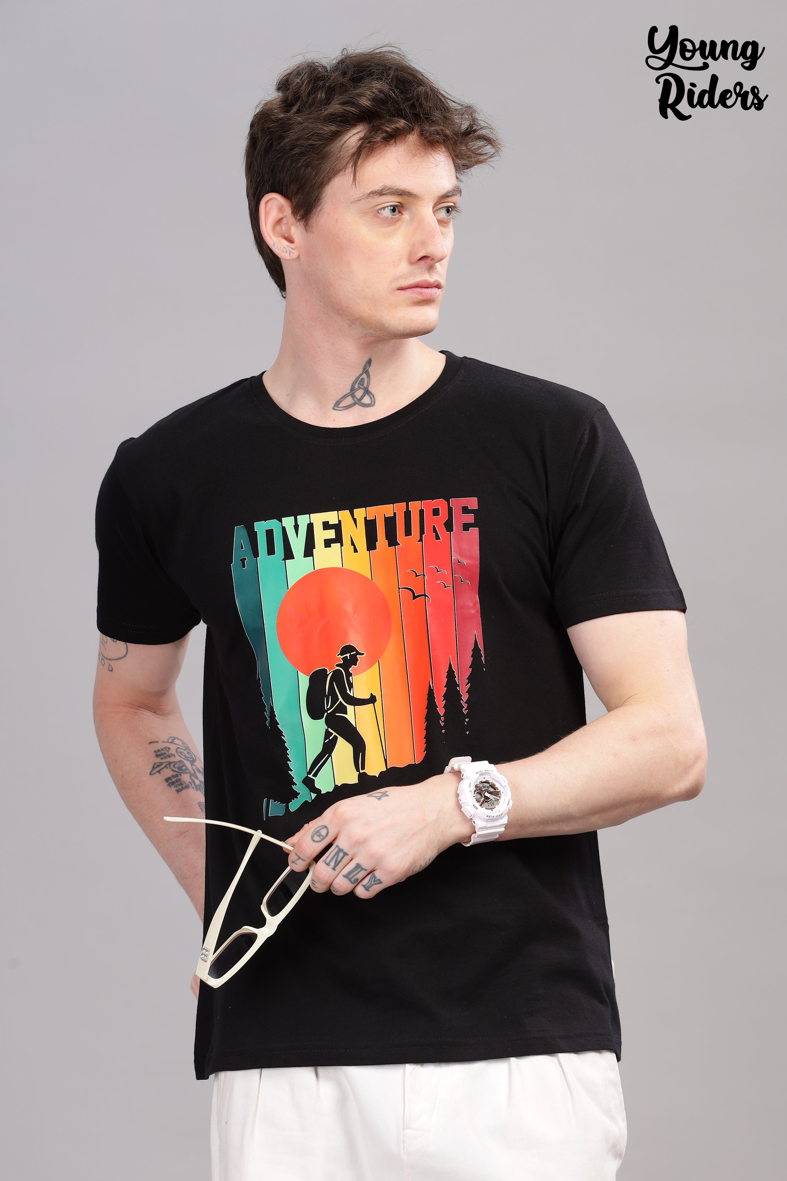 Black - Adventure Printed T-shirt