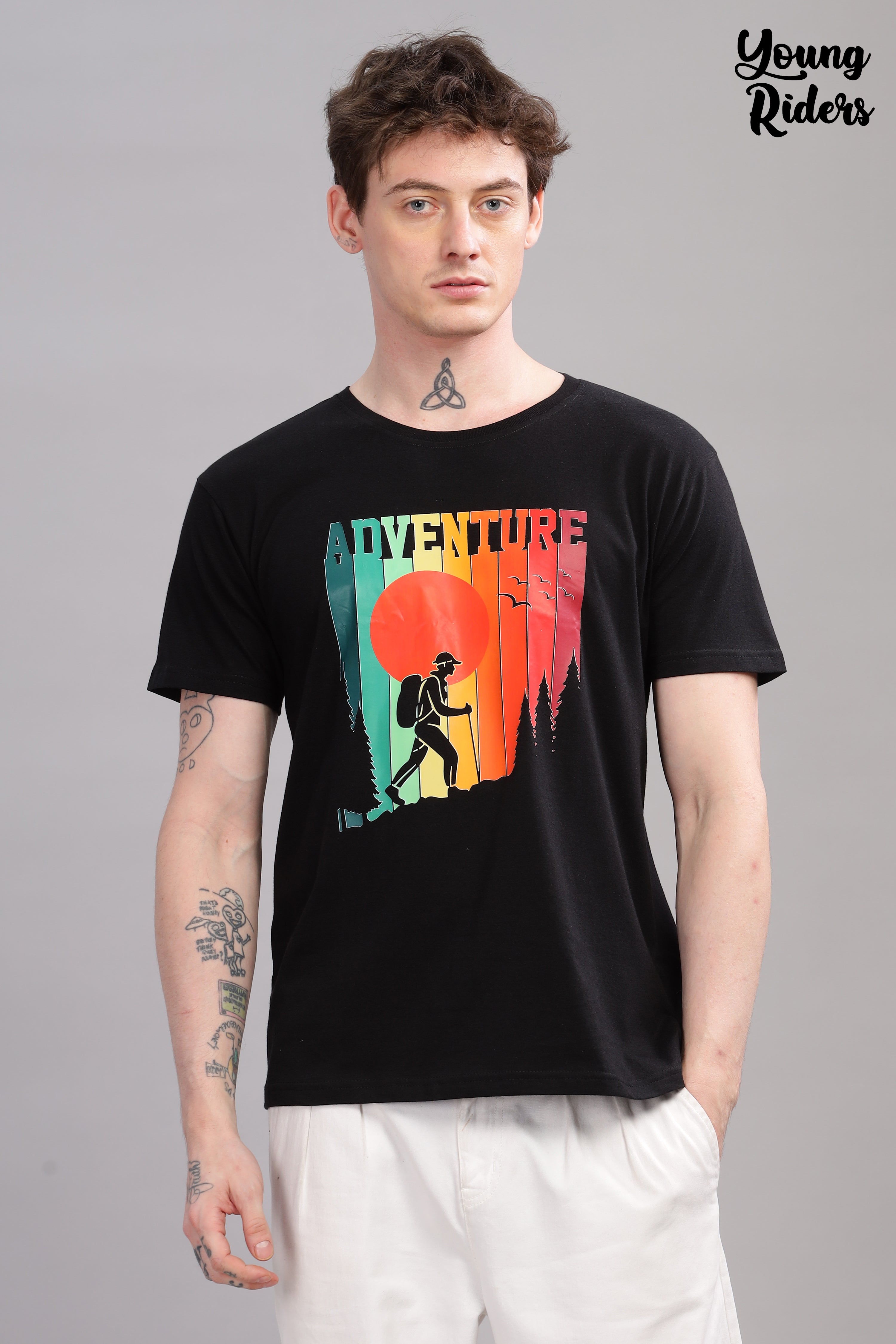 Black - Adventure Printed T-shirt