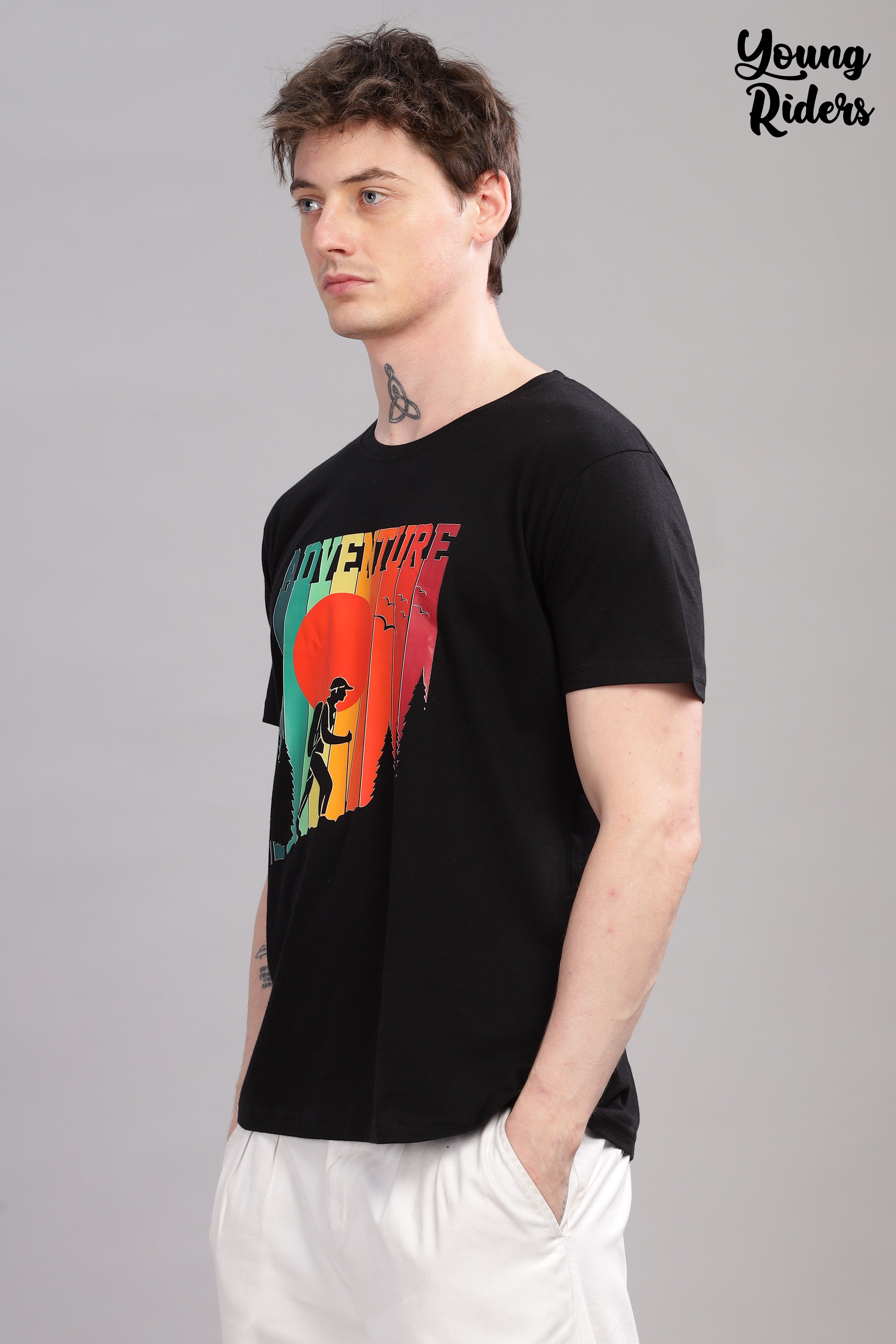 Black - Adventure Printed T-shirt