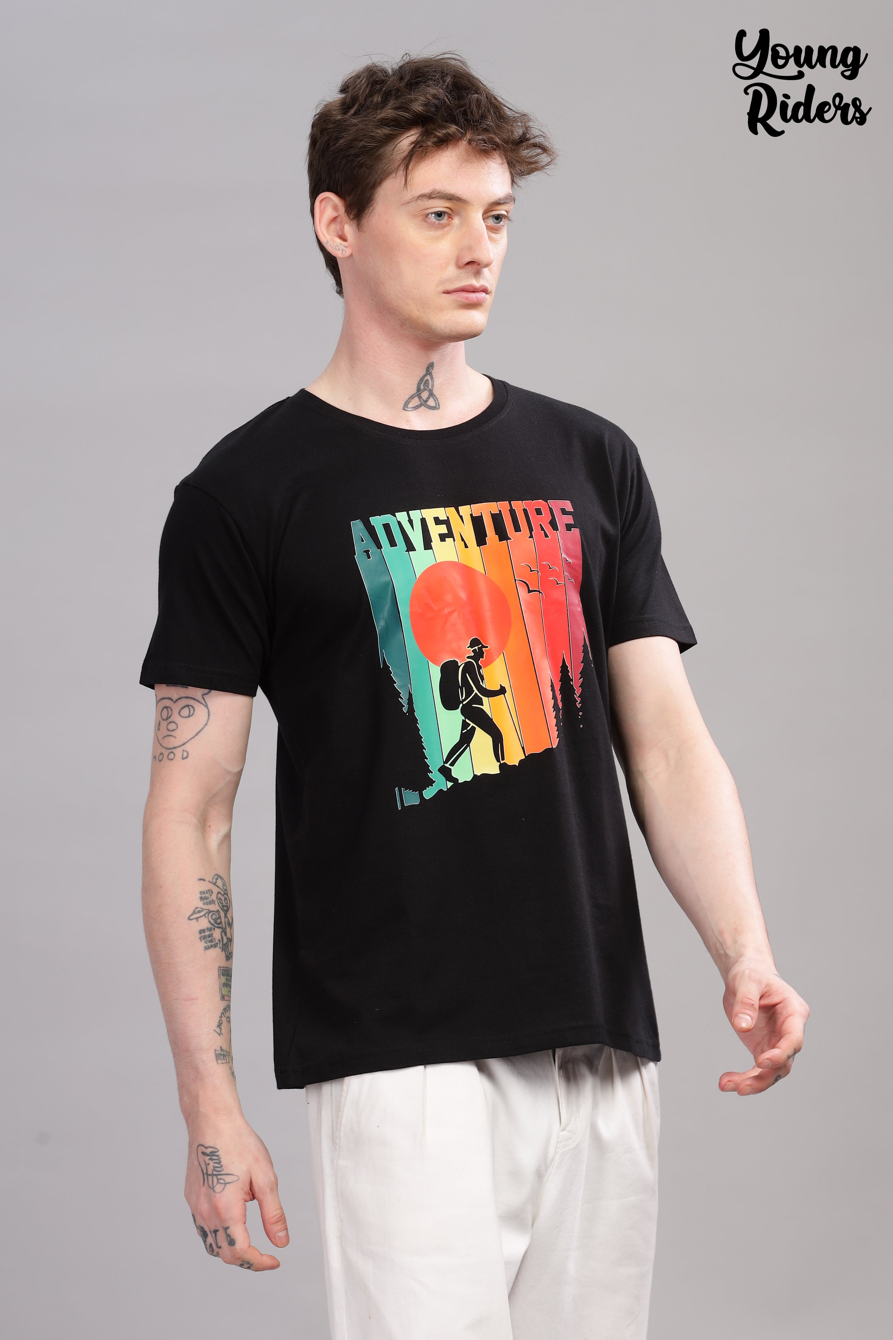 Black - Adventure Printed T-shirt