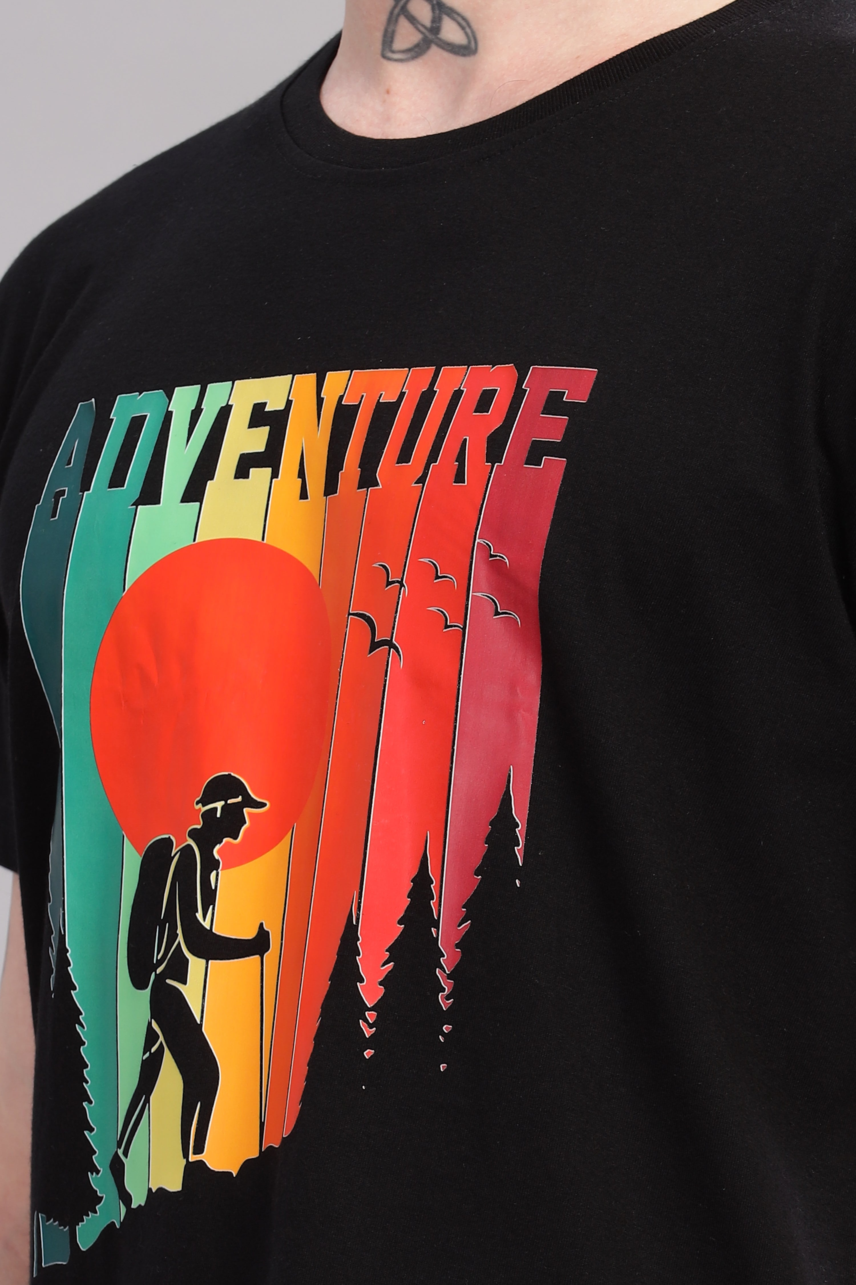 Black - Adventure Printed T-shirt