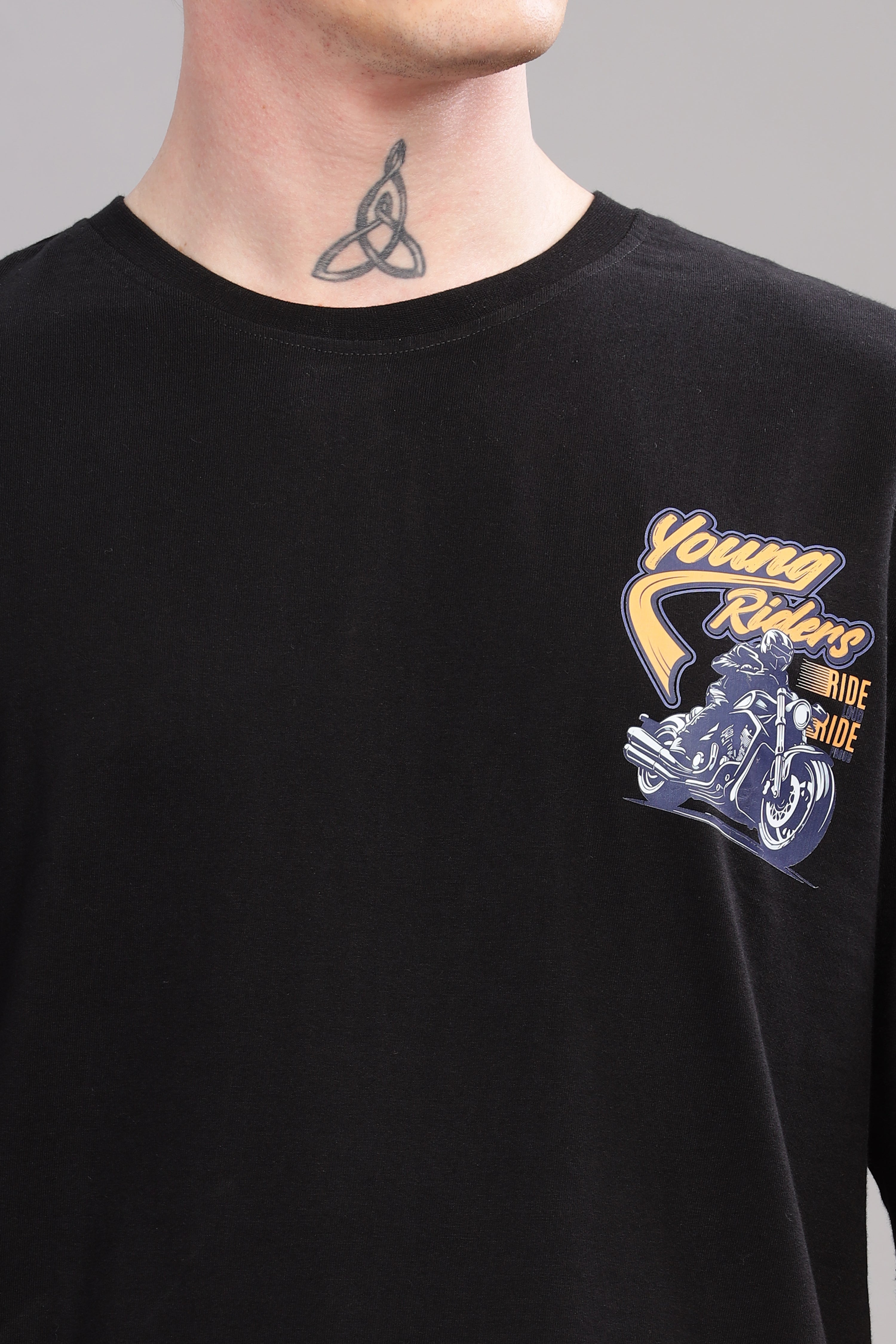 Black - Youngrider Oversized Printed T-shirt