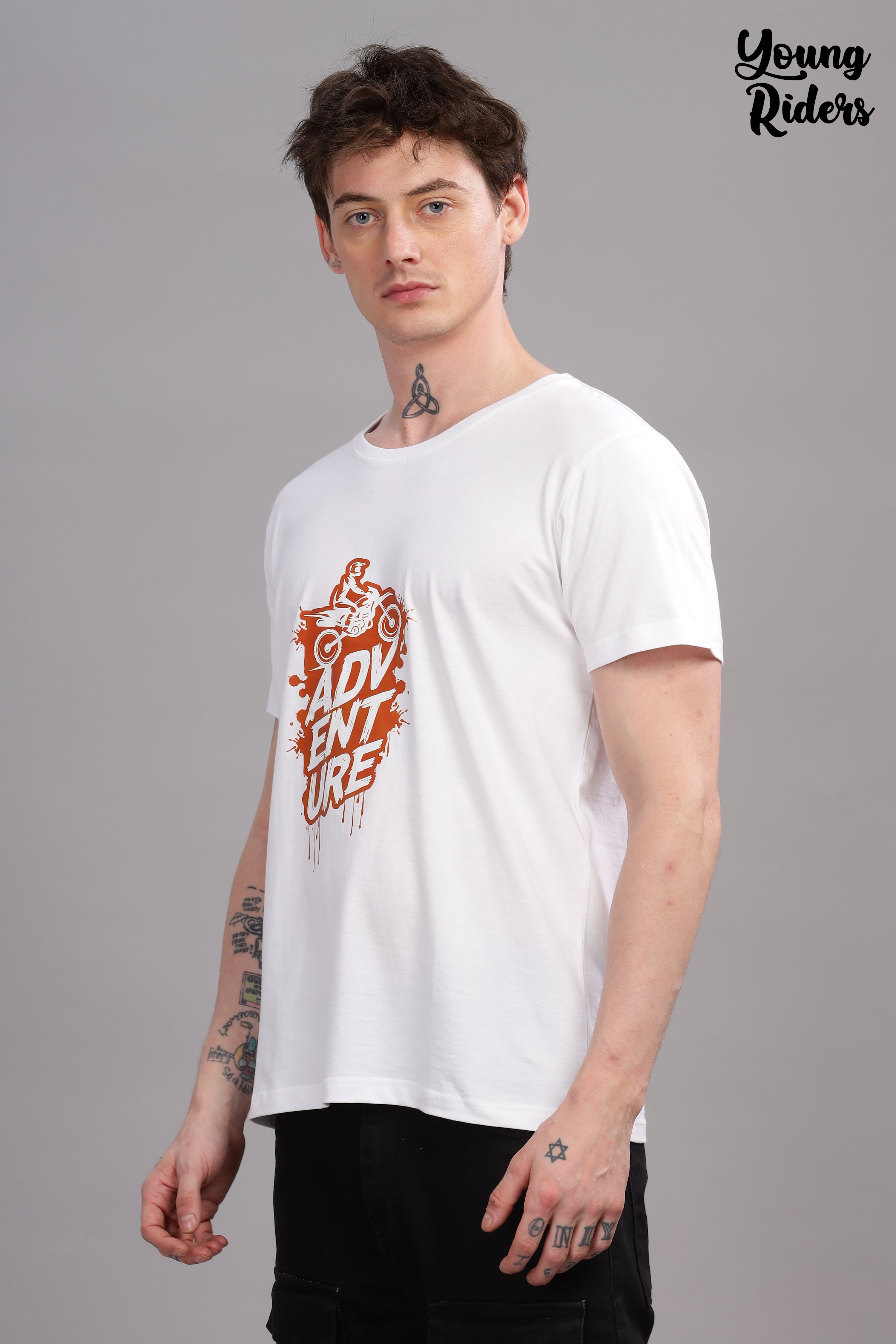 White - Bike Adventure Printed T-shirt