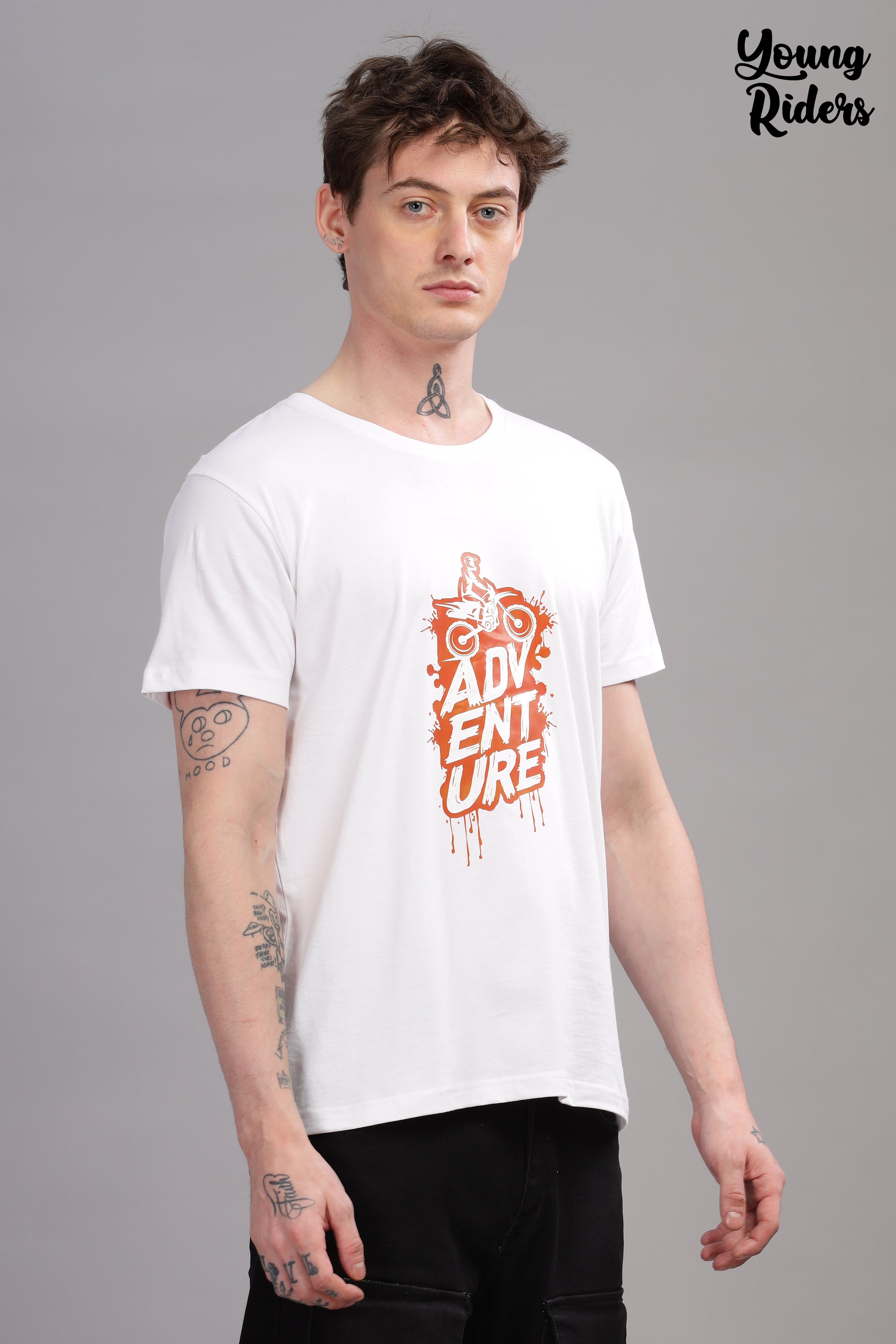 White - Bike Adventure Printed T-shirt