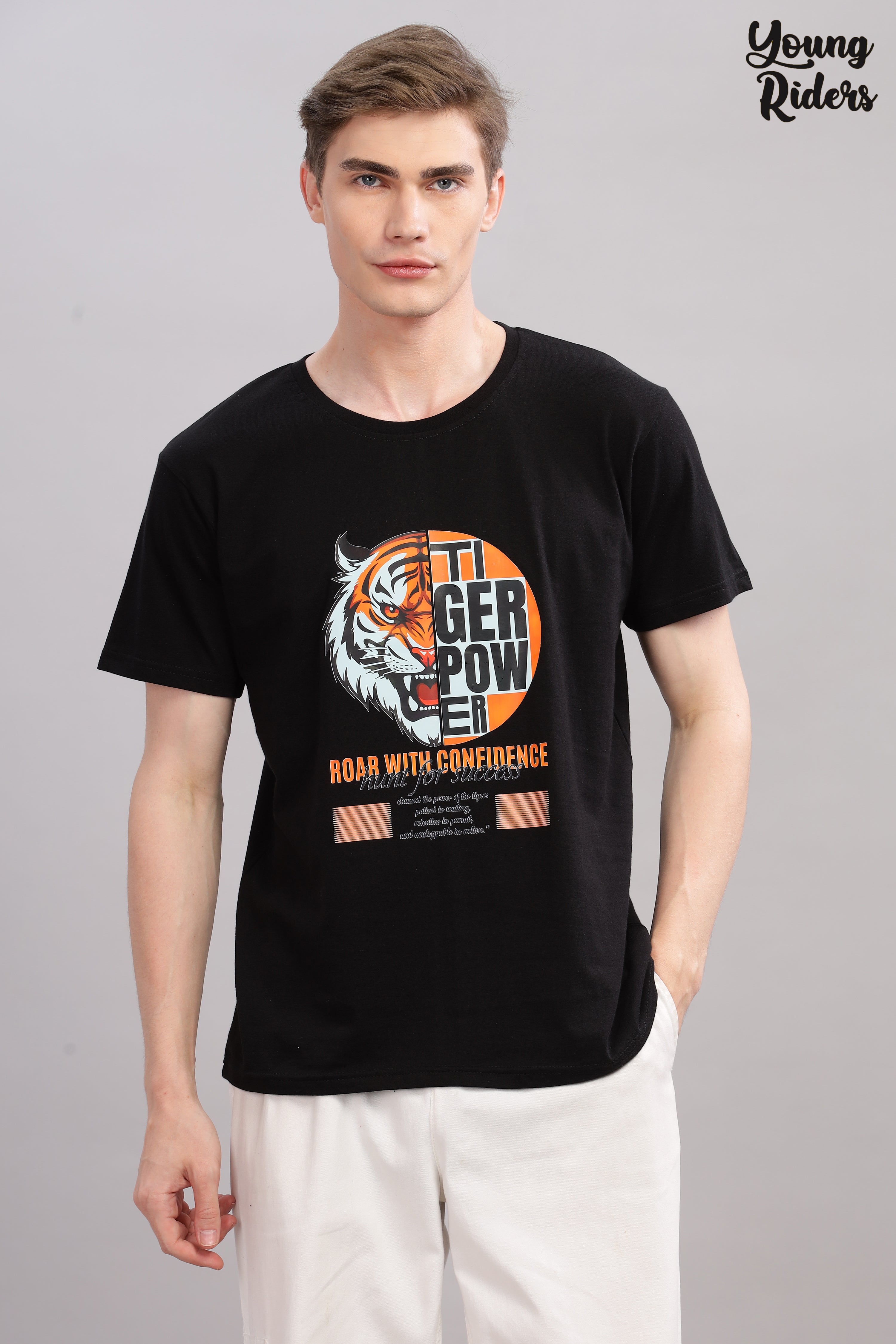 Black -  Tiger Power Printed T-shirt