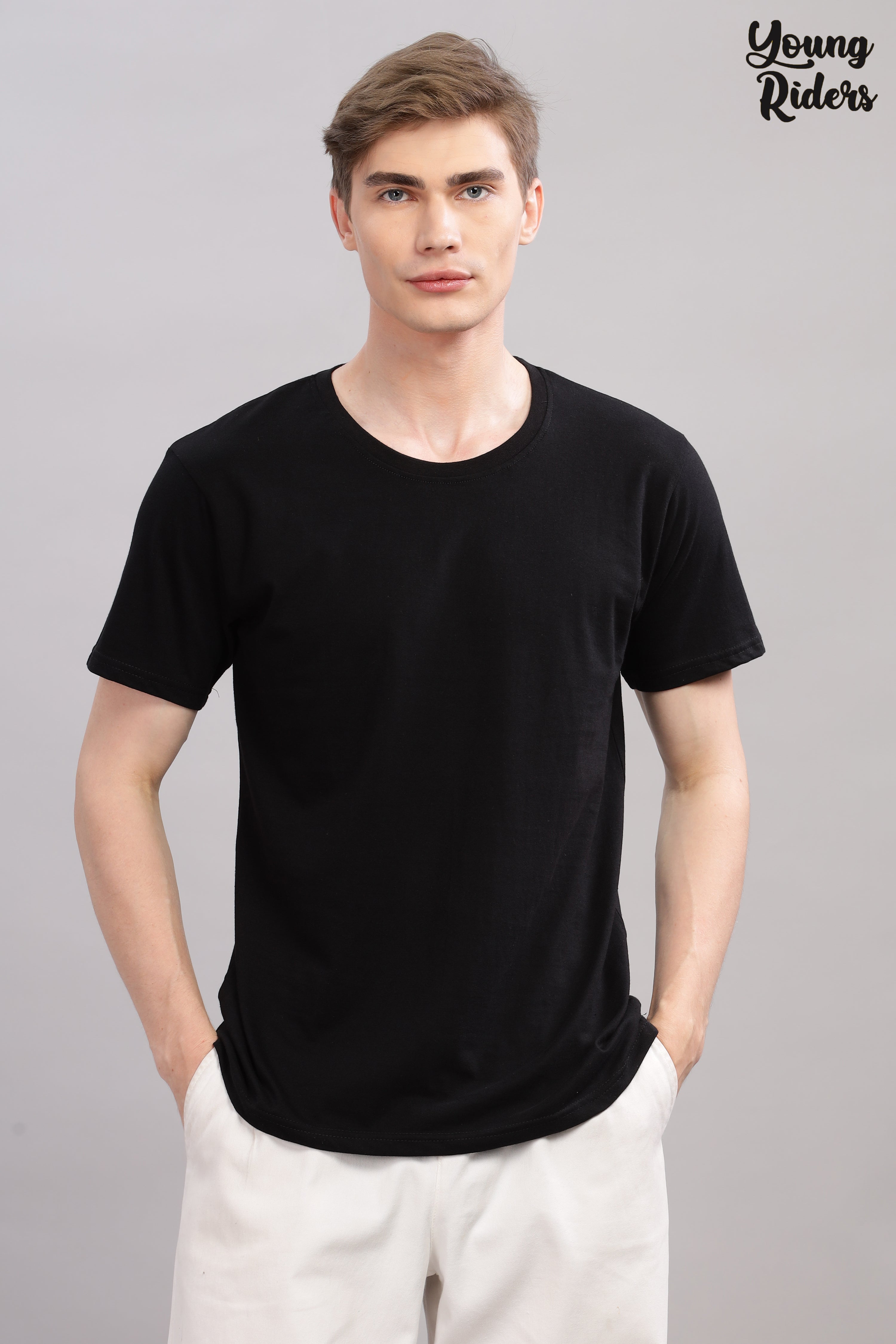 Black Plain Regular T-Shirt