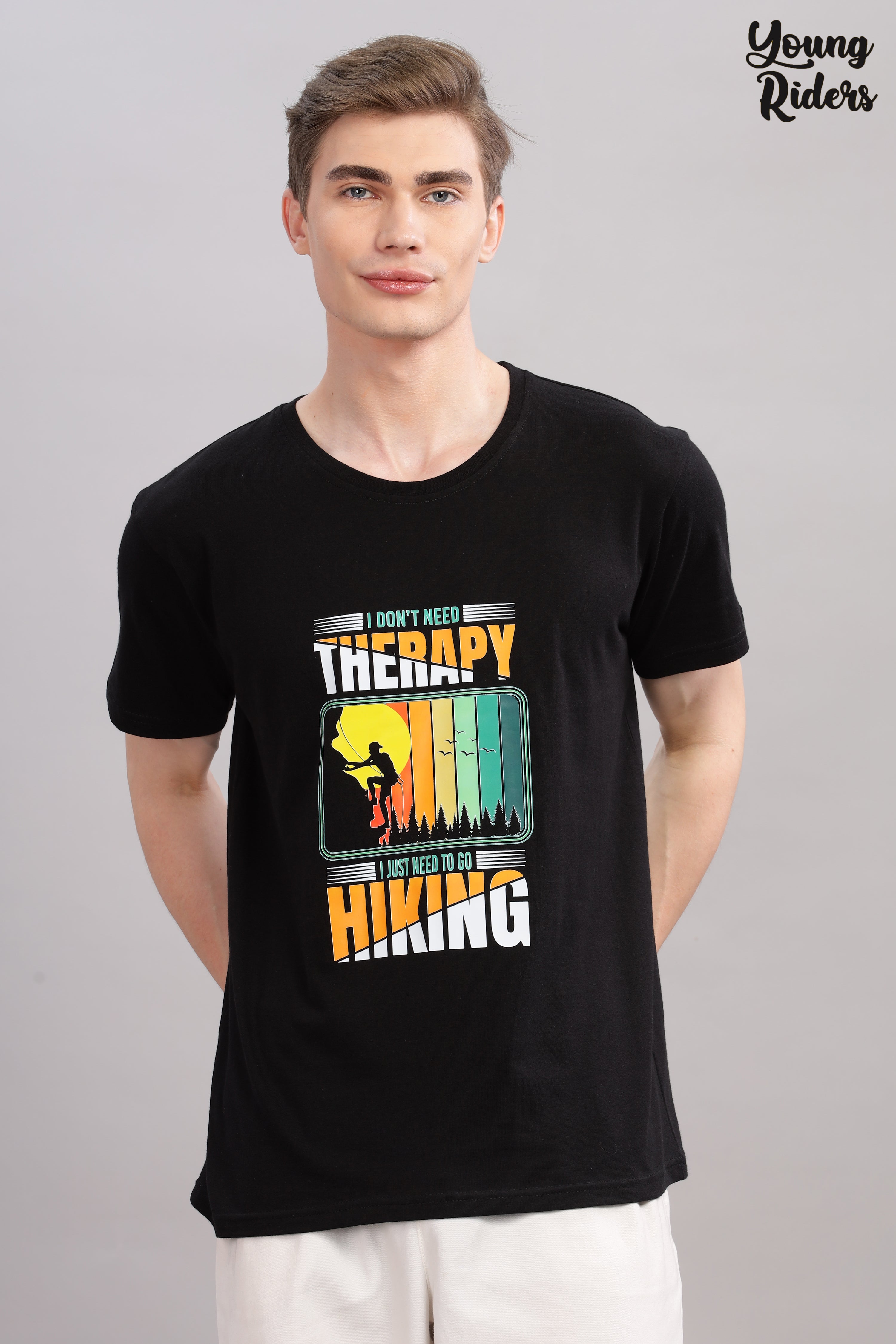 Black - Hiking Printed T-shirt