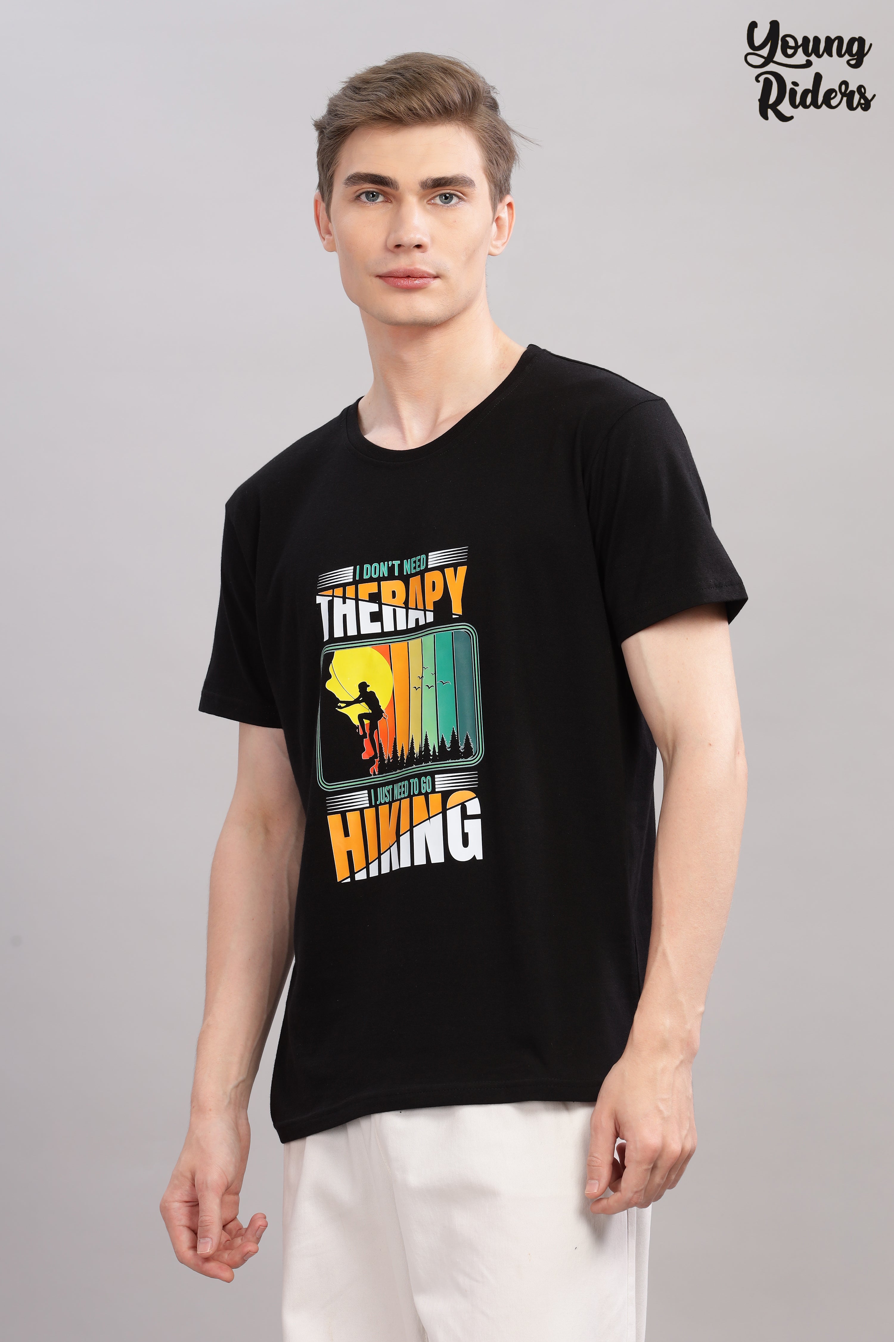 Black - Hiking Printed T-shirt