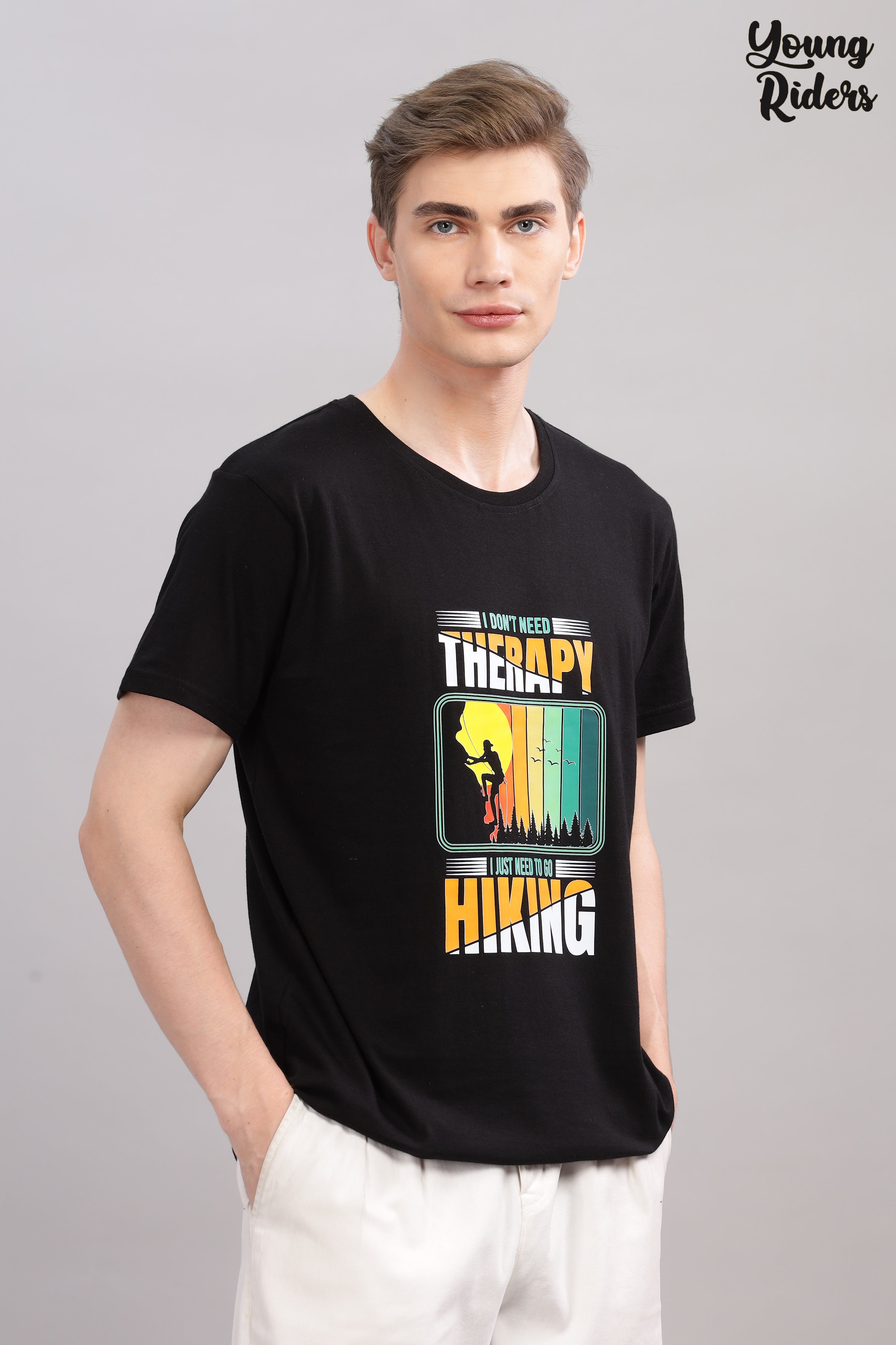 Black - Hiking Printed T-shirt