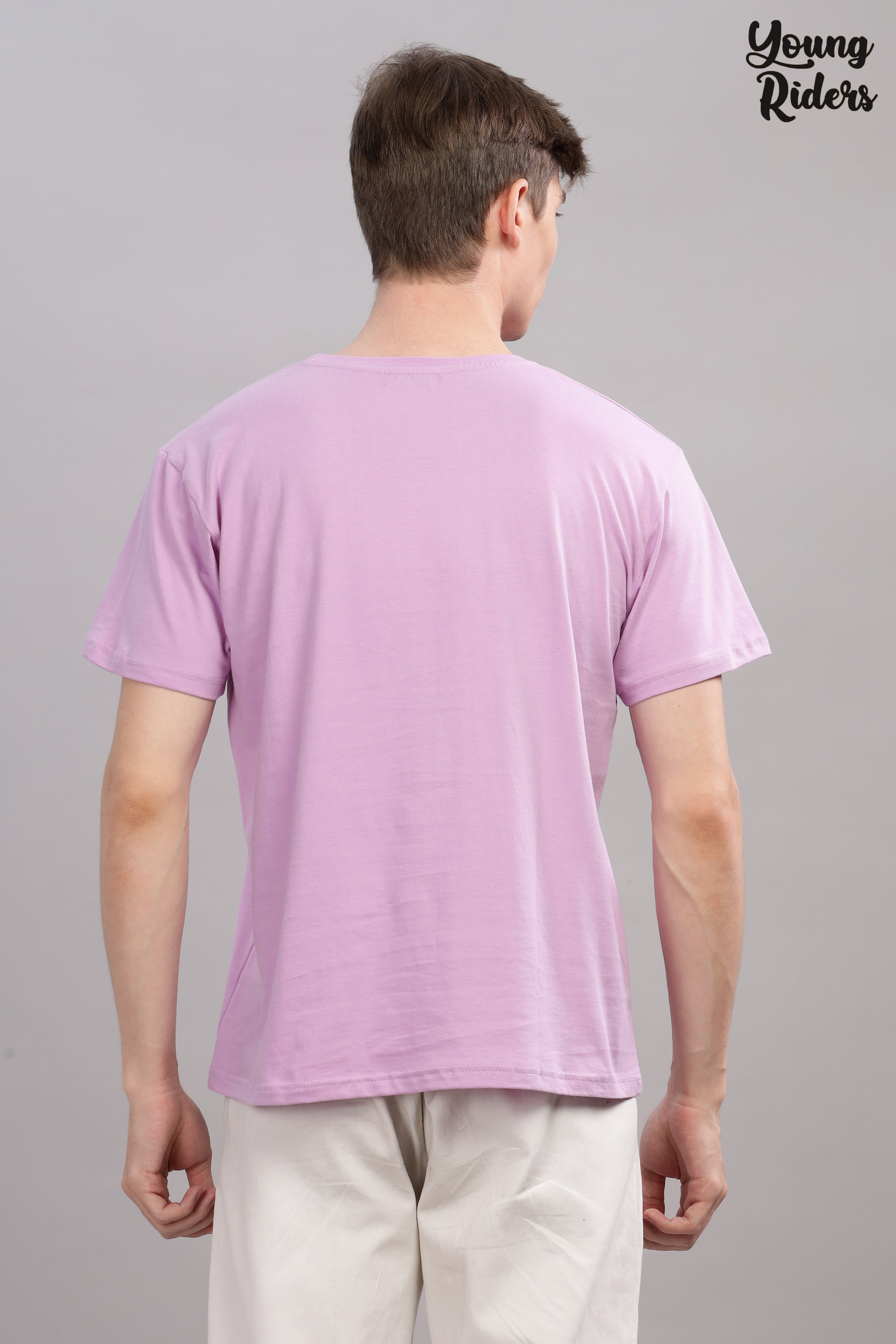 Lavender Grey Plain T-Shirt-2